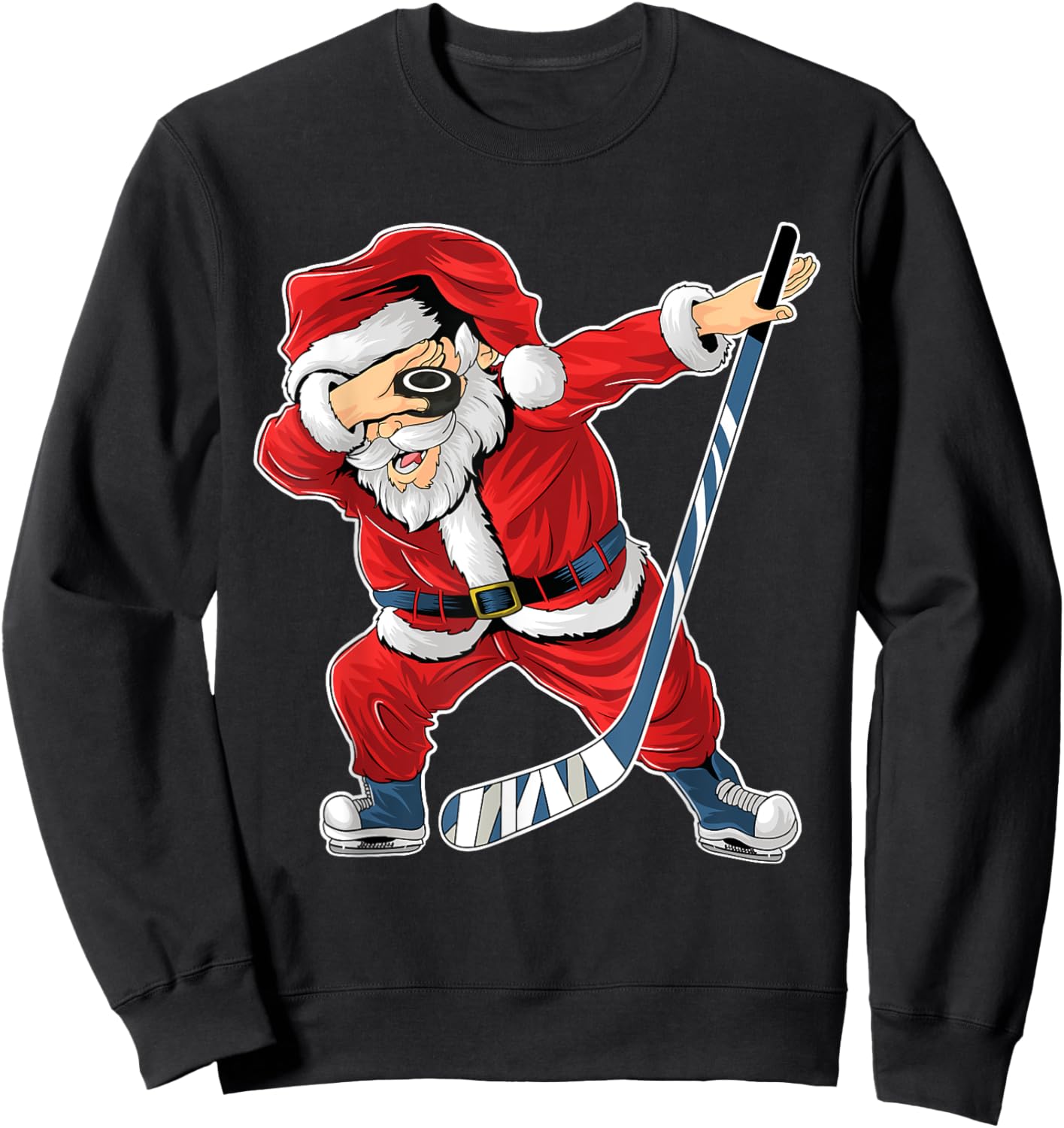 Ice Hockey Dabbing Santa Claus Hockey Player Christmas Sweatshirt - Sweatshirt | Black