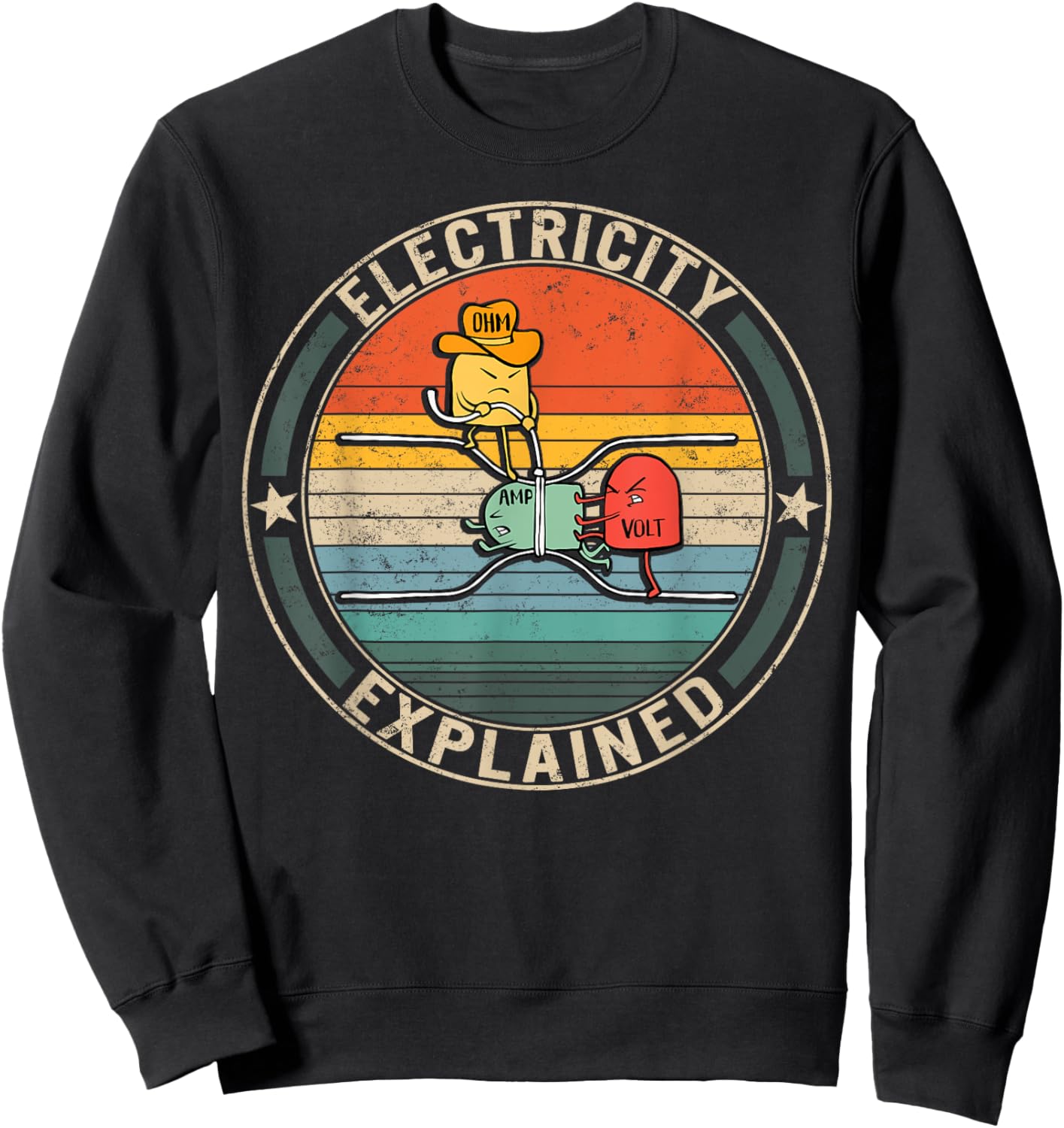 Electricity Explained Cute Ohm Volt Amp Electrical Engineer Sweatshirt - Sweatshirt | Black