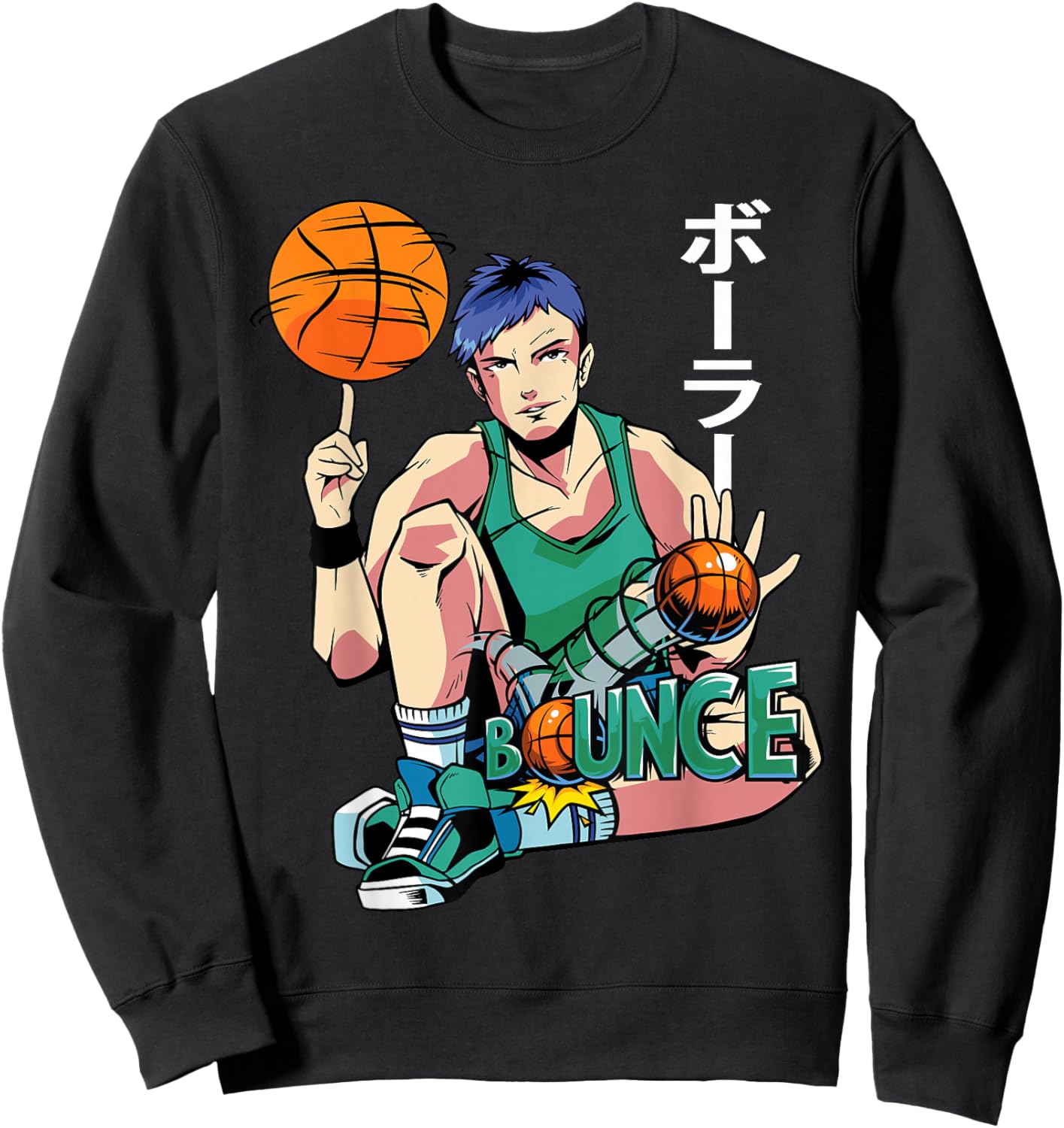 Anime Basketball - Japanese Aesthetics - Otaku - Manga Sweatshirt - Sweatshirt | Black
