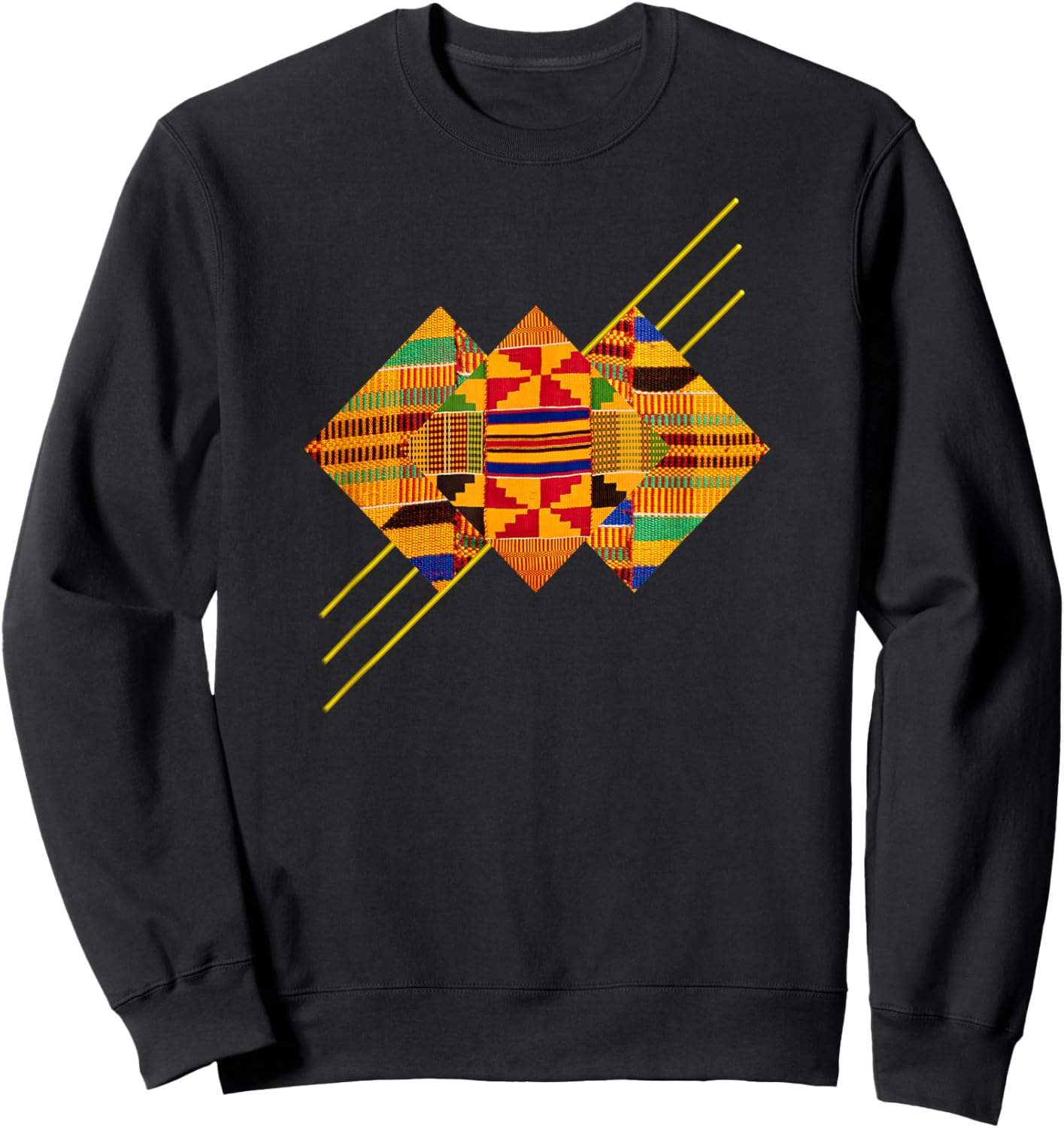 Traditional African patchwork Dashiki, Kente Illustration Sweatshirt - Sweatshirt | Black