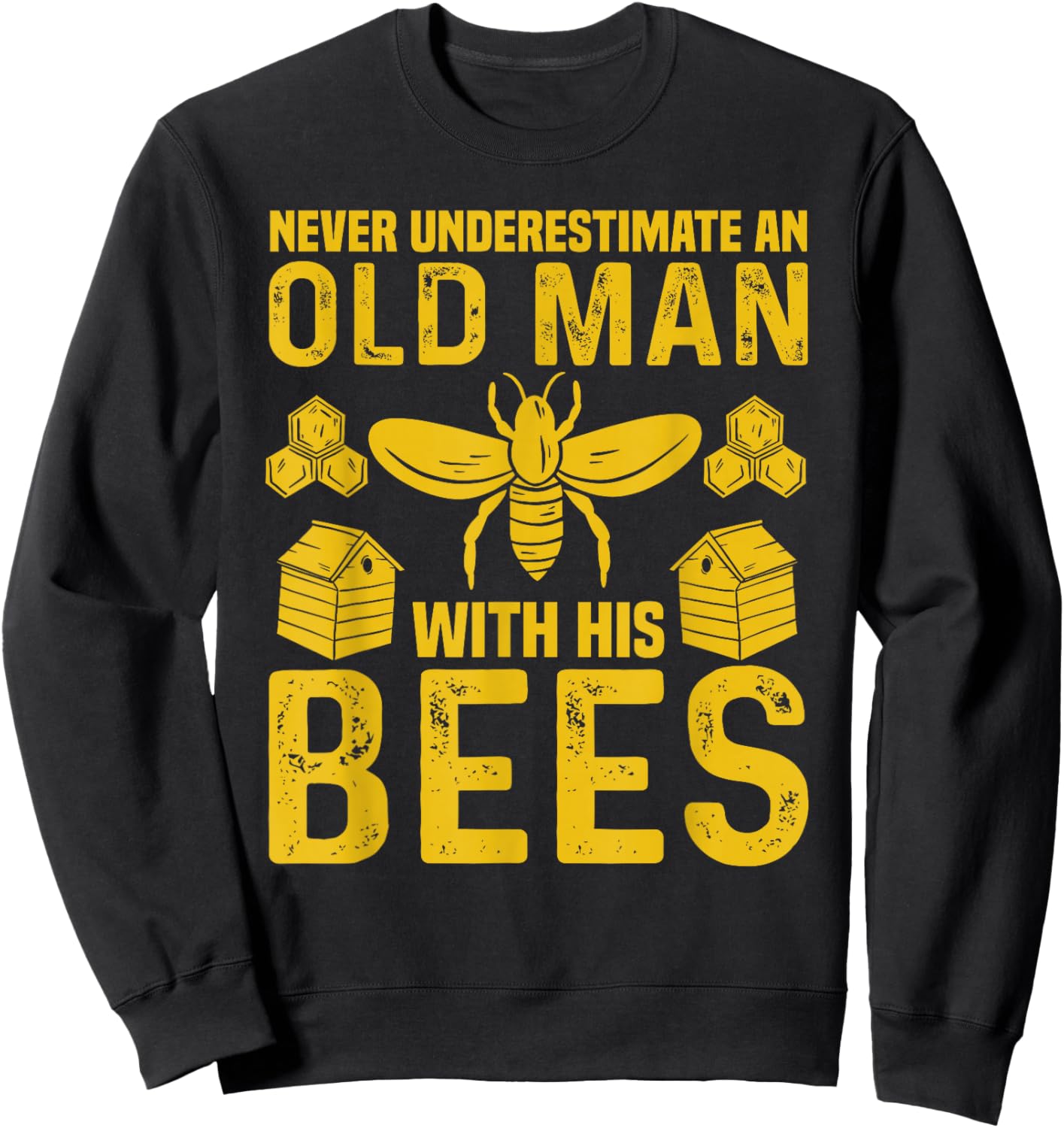 Apiary Bee Keeper an Old Man with His Bees Beekeeping Sweatshirt - Sweatshirt | Black