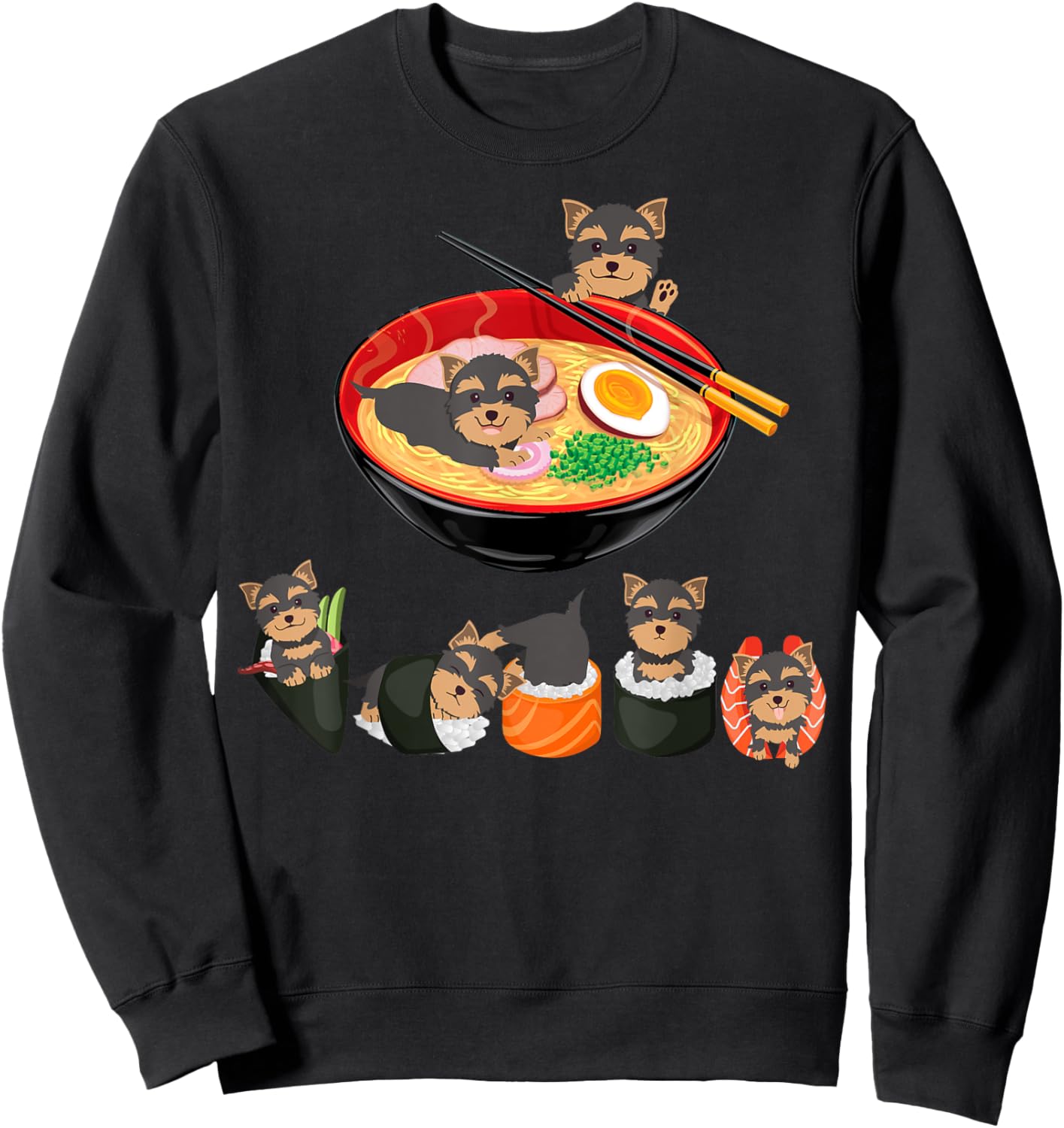 Ramen Yorkie Noodle Cute Yorkie Lover Gifts Men Sweatshirt - Sweatshirt | Black