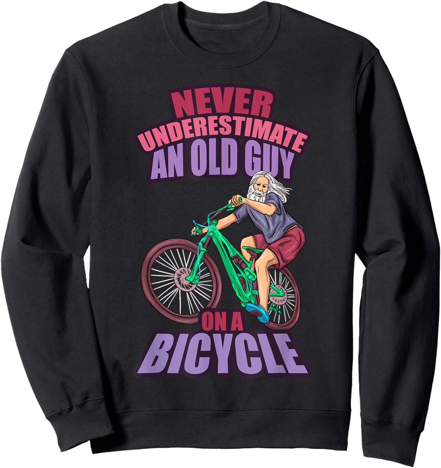 Bicycle Grandparents Cyclist Grandma Funny Pension Sweatshirt - Sweatshirt | Black