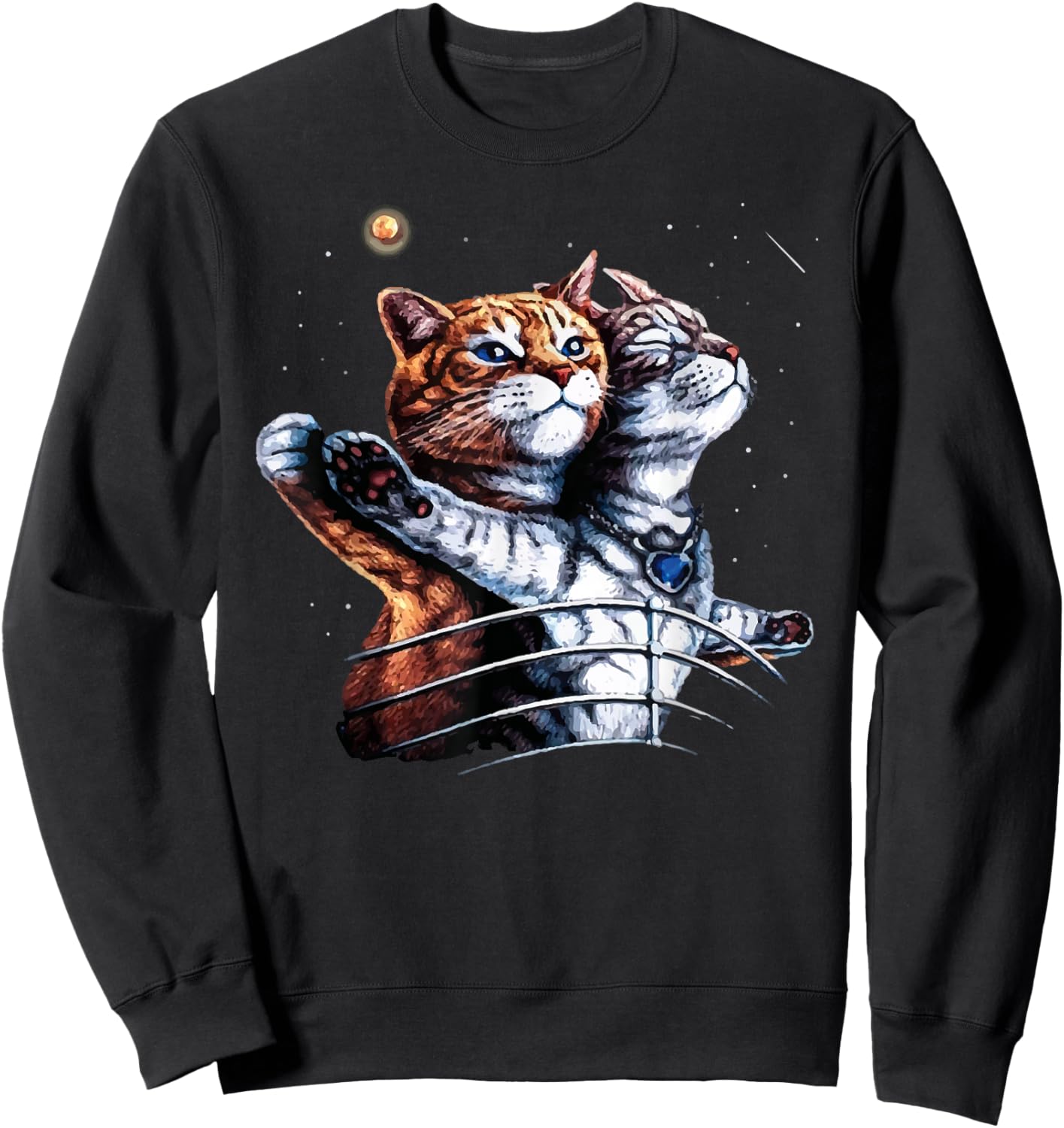 Titanic Cat Vintage Kitten In Space Galaxy Lovers Funny Sweatshirt - Sweatshirt | Black