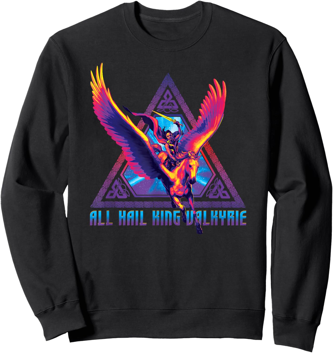 Marvel Thor: Love and Thunder All Hail King Valkyrie Sweatshirt - Sweatshirt | Black