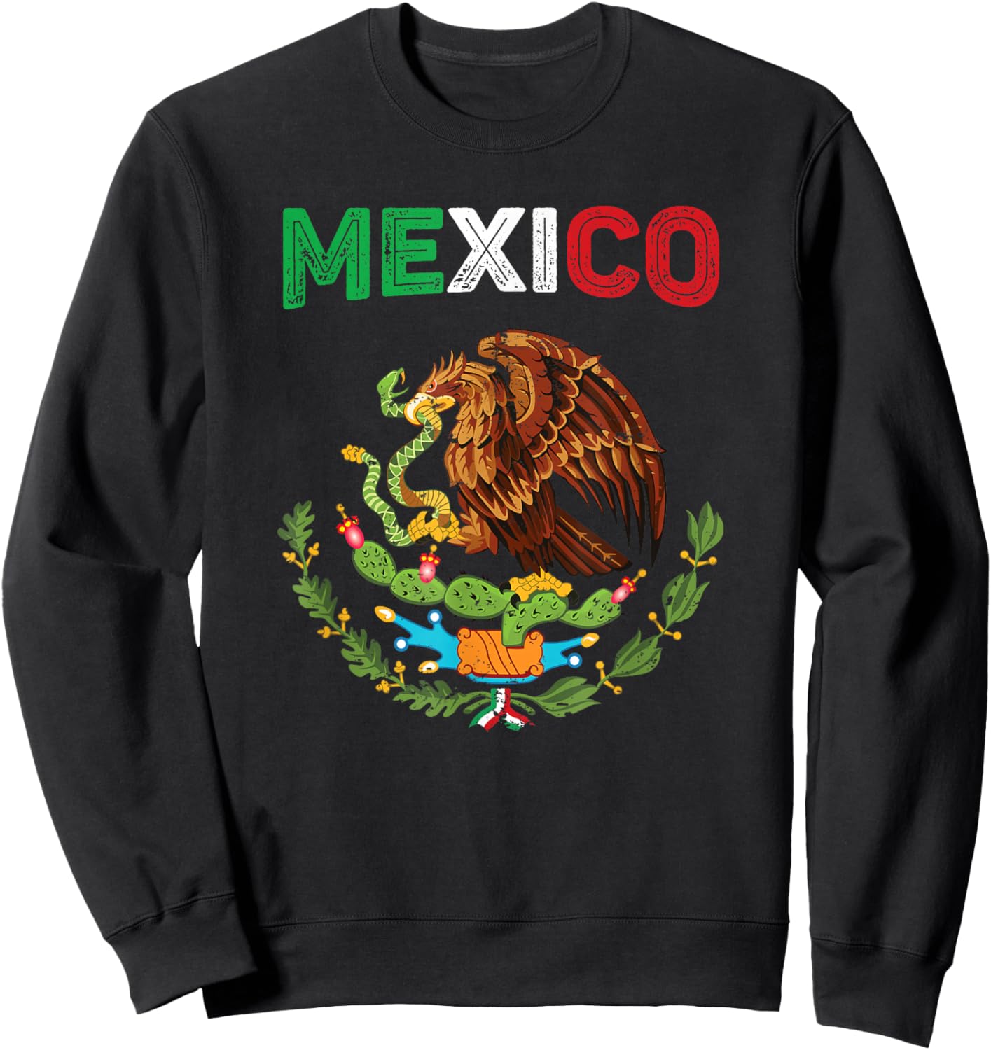 Mexico Flag Vintage Mexican Flag Sweatshirt - Sweatshirt | Black