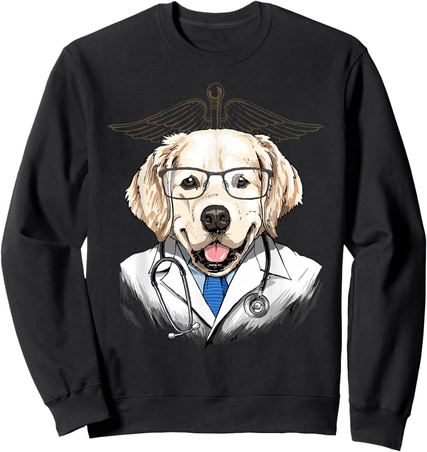 Golden Retriever Dogtor Vet Veterinarian Dog Doctor Sweatshirt - Sweatshirt | Black