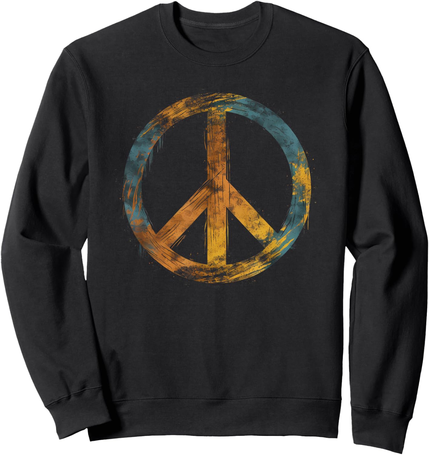 Peace Symbol Retro Design Peace Sign Sweatshirt - Sweatshirt | Black