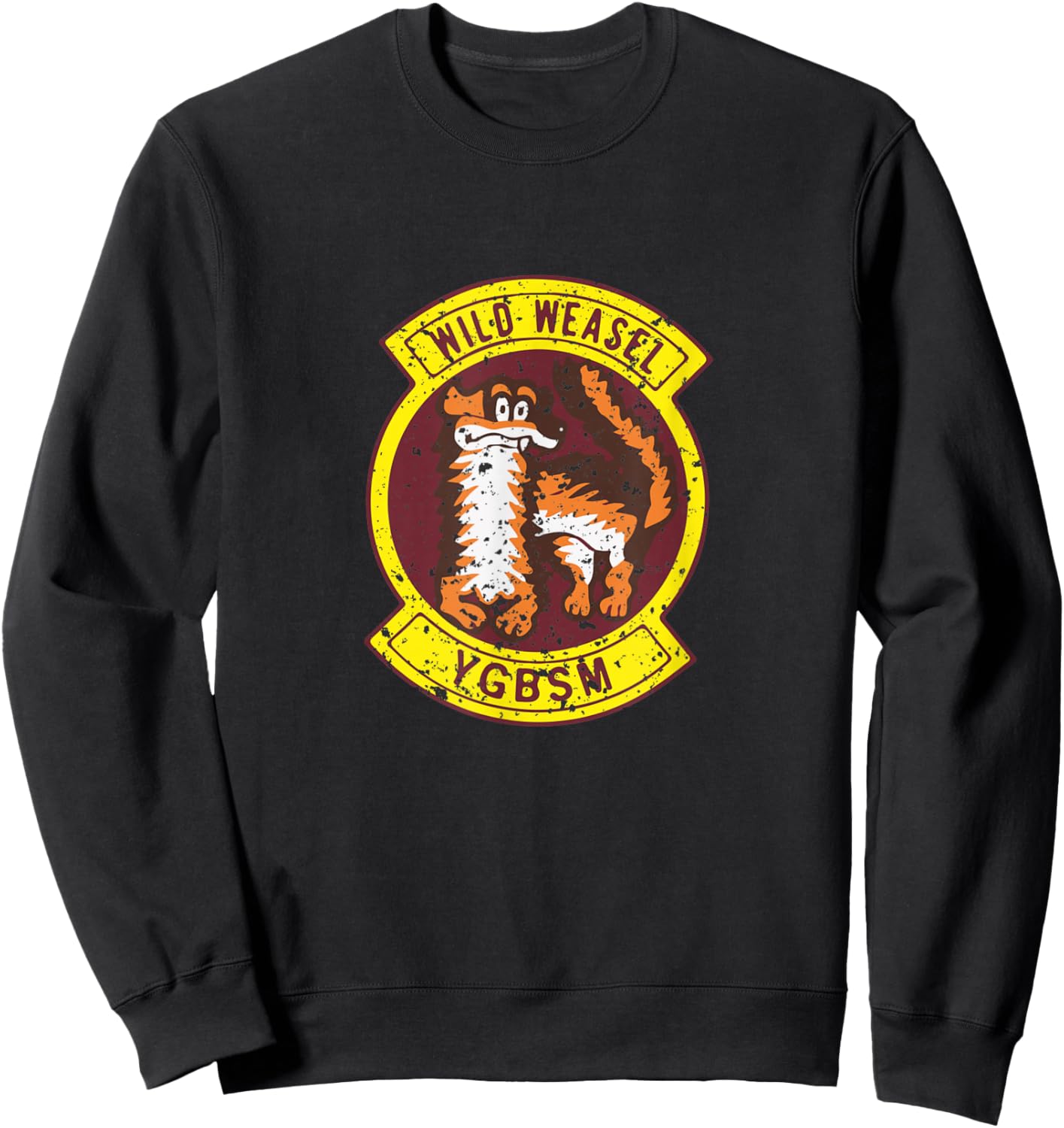 Vintage Wild Weasel YGBSM Vintage Insignia Veterans Day Sweatshirt - Sweatshirt | Black