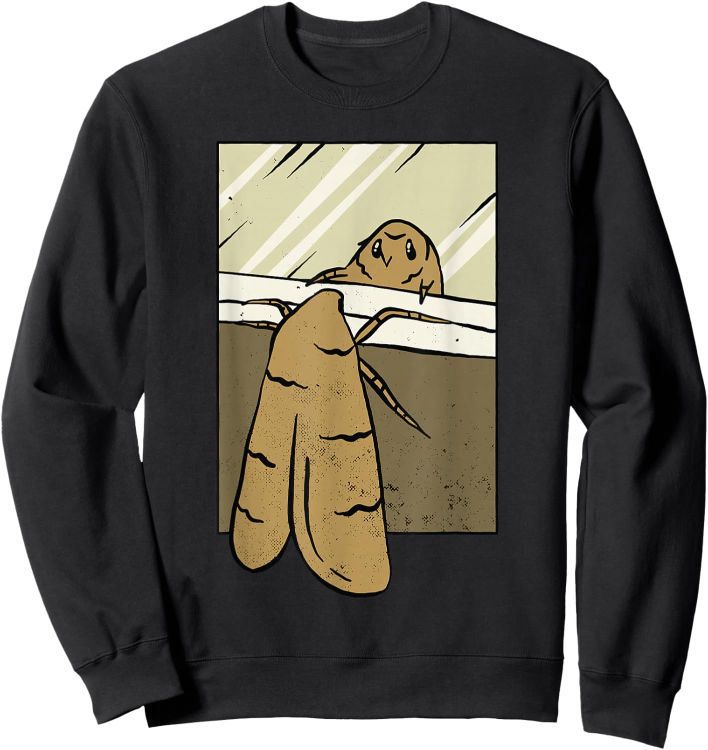 Moth looks at her reflection Moth Insect Entomology Insects Sweatshirt - Sweatshirt | Black