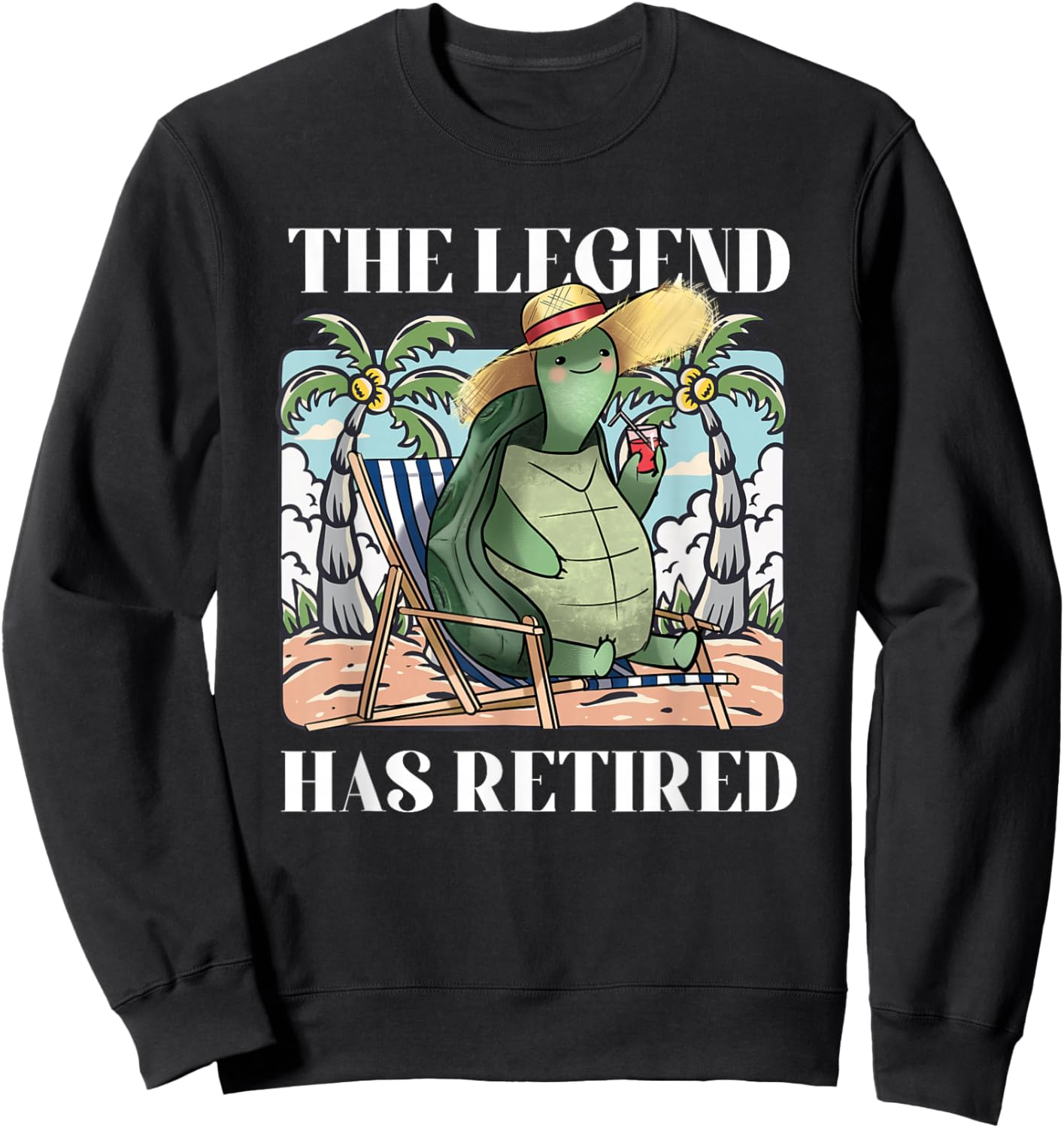 The Legend Has Retired | Retirement | Funny Turtle Sweatshirt - Sweatshirt | Black