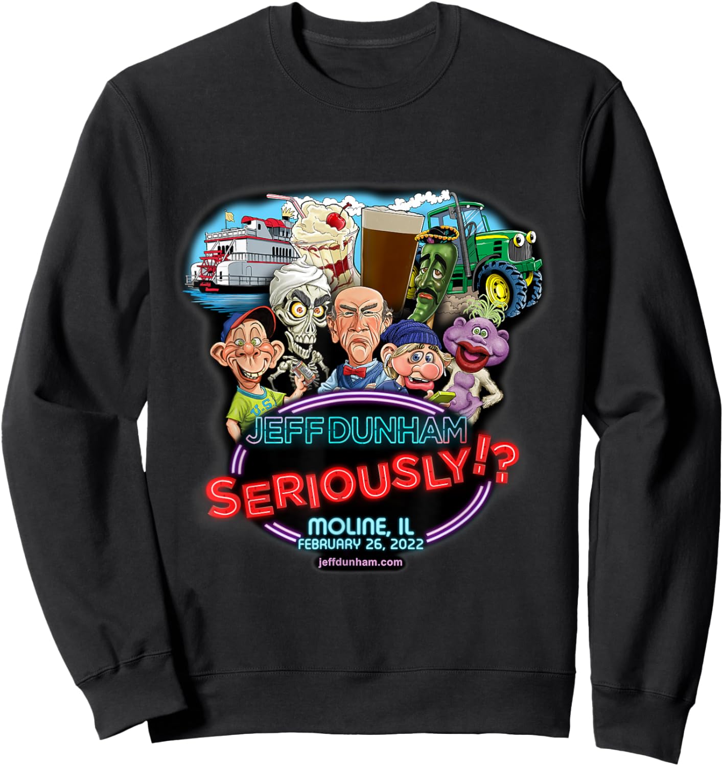 Jeff Dunham Moline, IL Sweatshirt - Sweatshirt | Black
