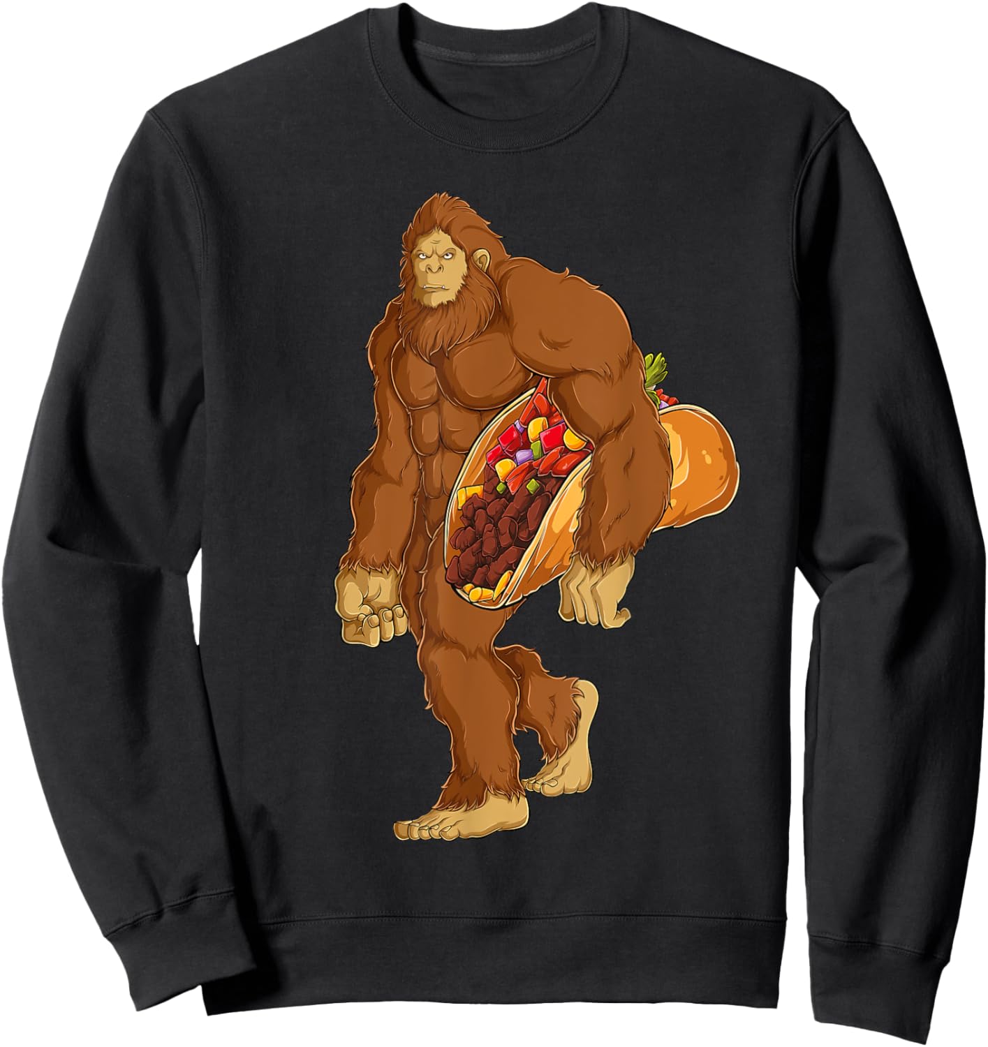 Funny Bigfoot Taco Sasquatch Cinco de Mayo Boys Men Kids Sweatshirt - Sweatshirt | Black