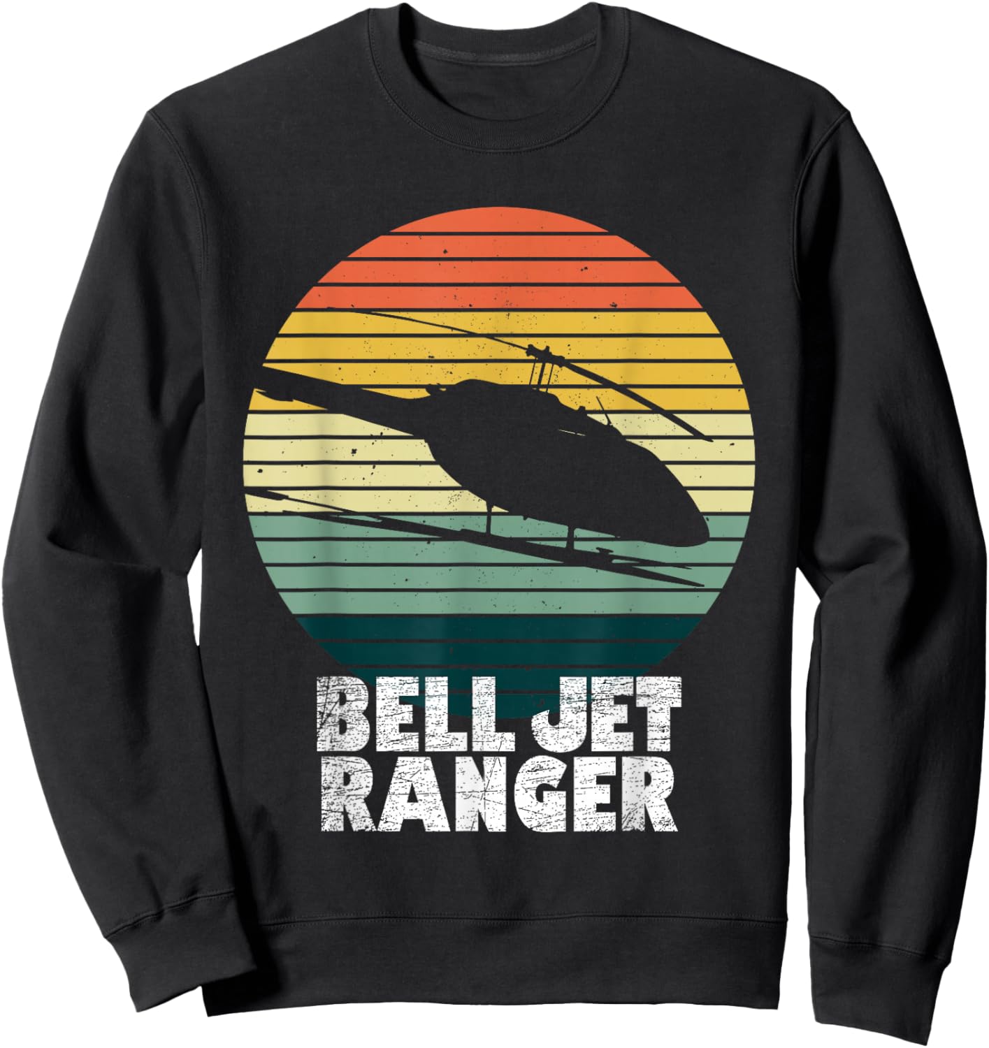 Helicopter Avitation Pilot Military Heli Bell Jet Ranger Sweatshirt - Sweatshirt | Black