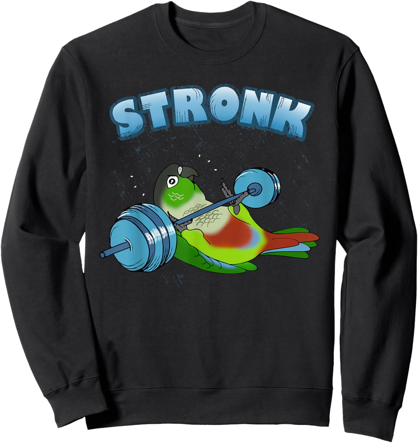 Stronk Conure fitness Parrot workout Conure Gym Birb memes Sweatshirt - Sweatshirt | Black