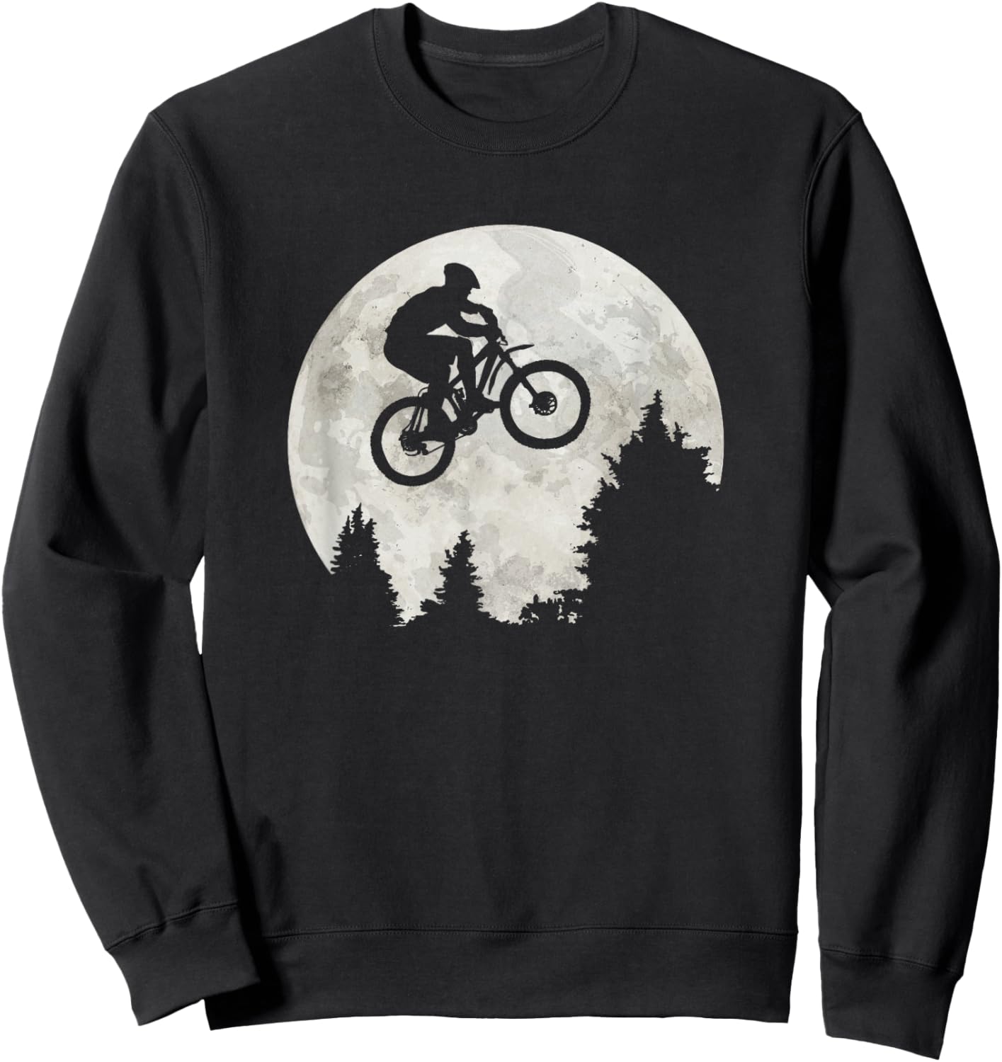 Mountain Bike moon jump funny MTB in Forest Sweatshirt - Sweatshirt | Black