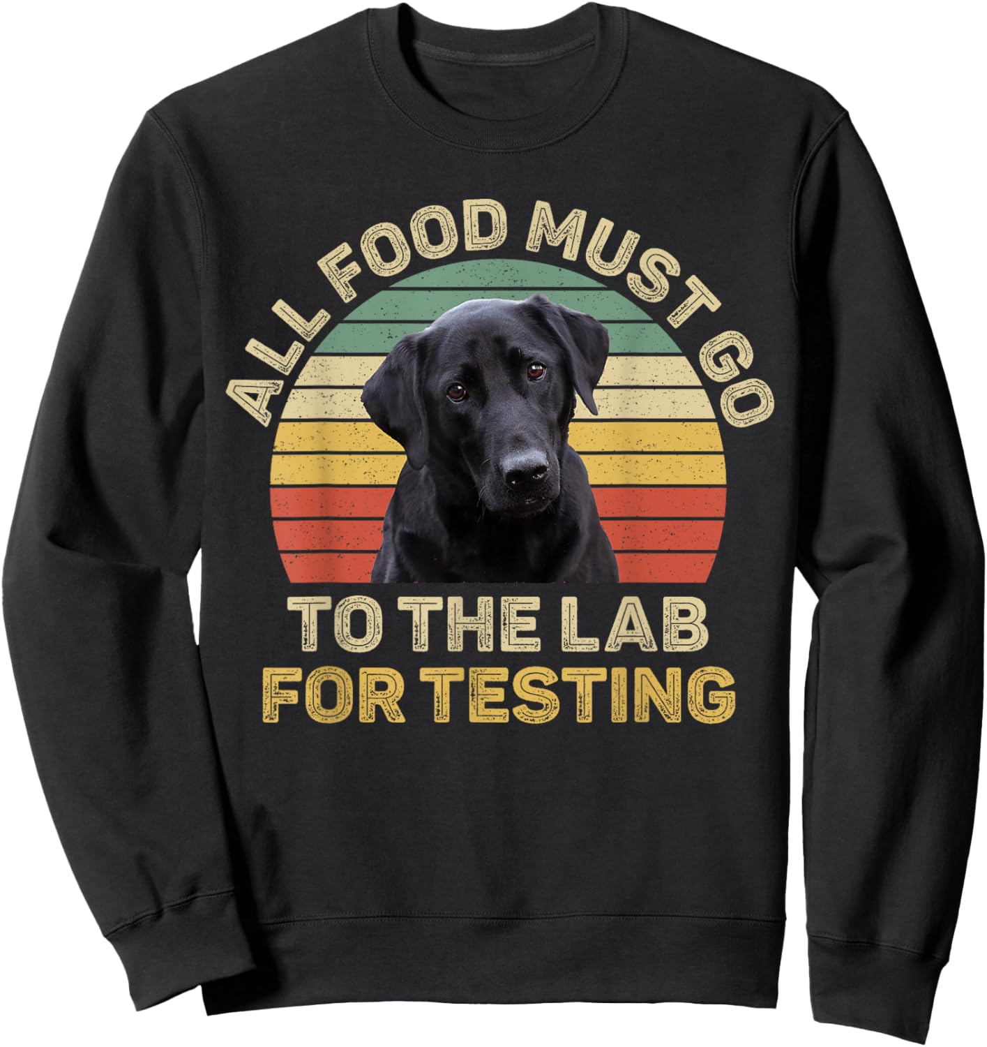 Labrador Design All Food Must Go To The Lab For Testing Sweatshirt - Sweatshirt | Black