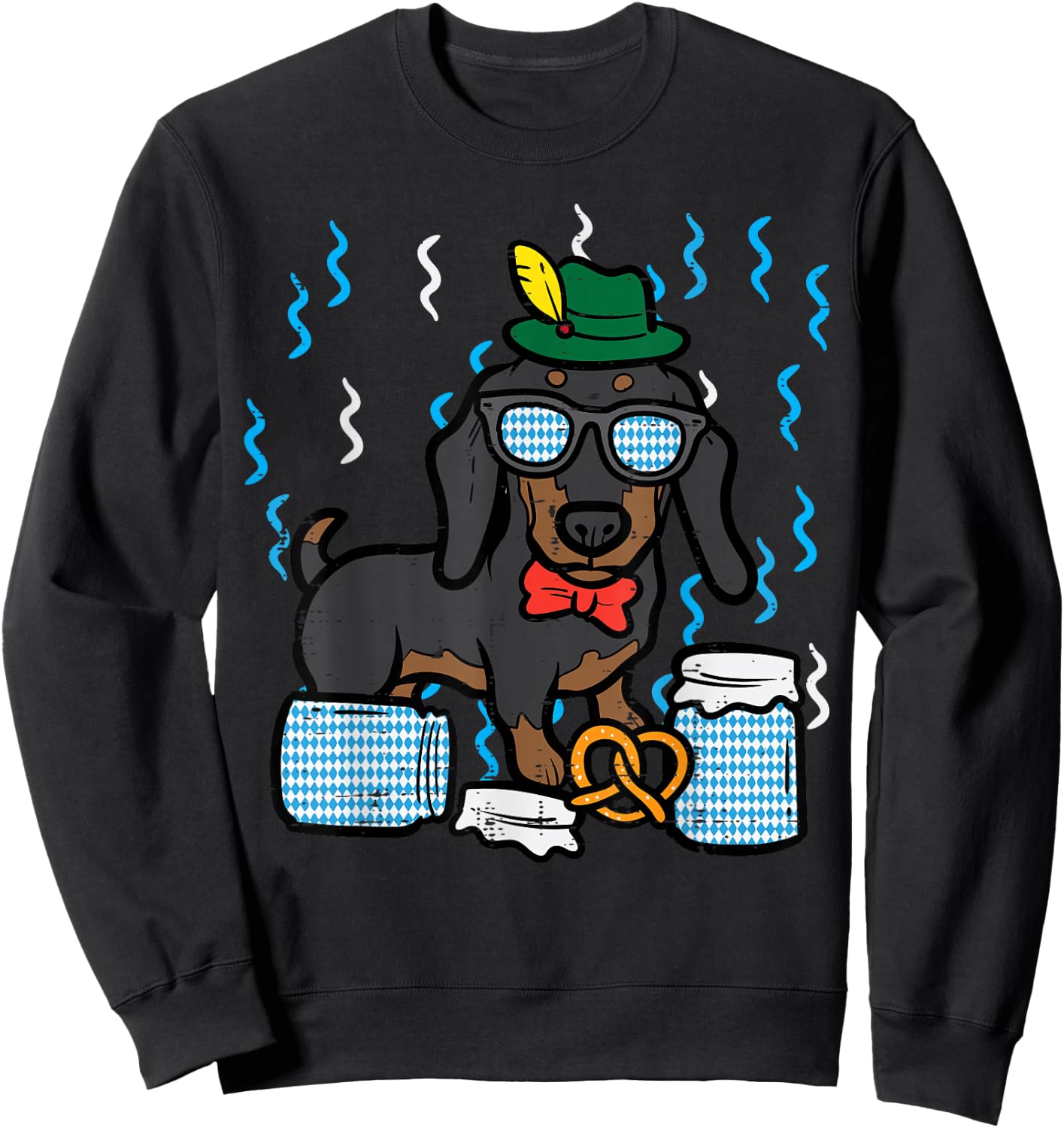 Oktoberfest German Dachshund Dog Owner Doxie Kids Women Men Sweatshirt - Sweatshirt | Black