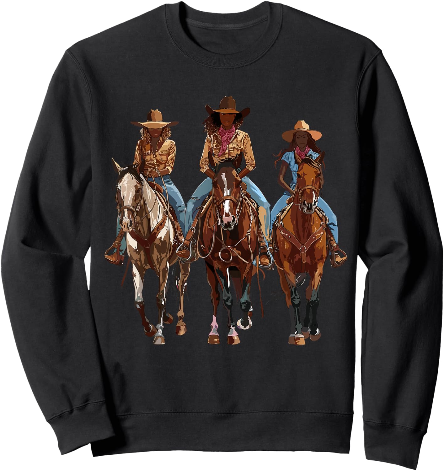 Black African American Cowgirl Western Country Texas Rodeo Sweatshirt - Sweatshirt | Black