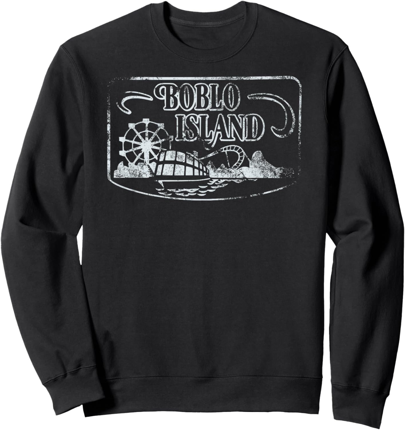 Boblo Island - Detroit - Vintage Distressed Worn Look Sweatshirt - Sweatshirt | Black