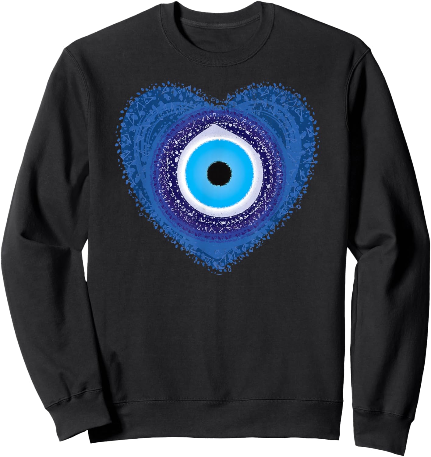 Evil Eye Protect Against Evil Greek Heart of Love Sweatshirt - Sweatshirt | Black