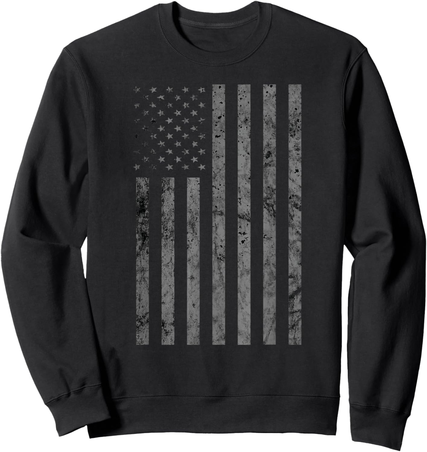 Vintage Black American Flag Sweatshirt - Sweatshirt | Black