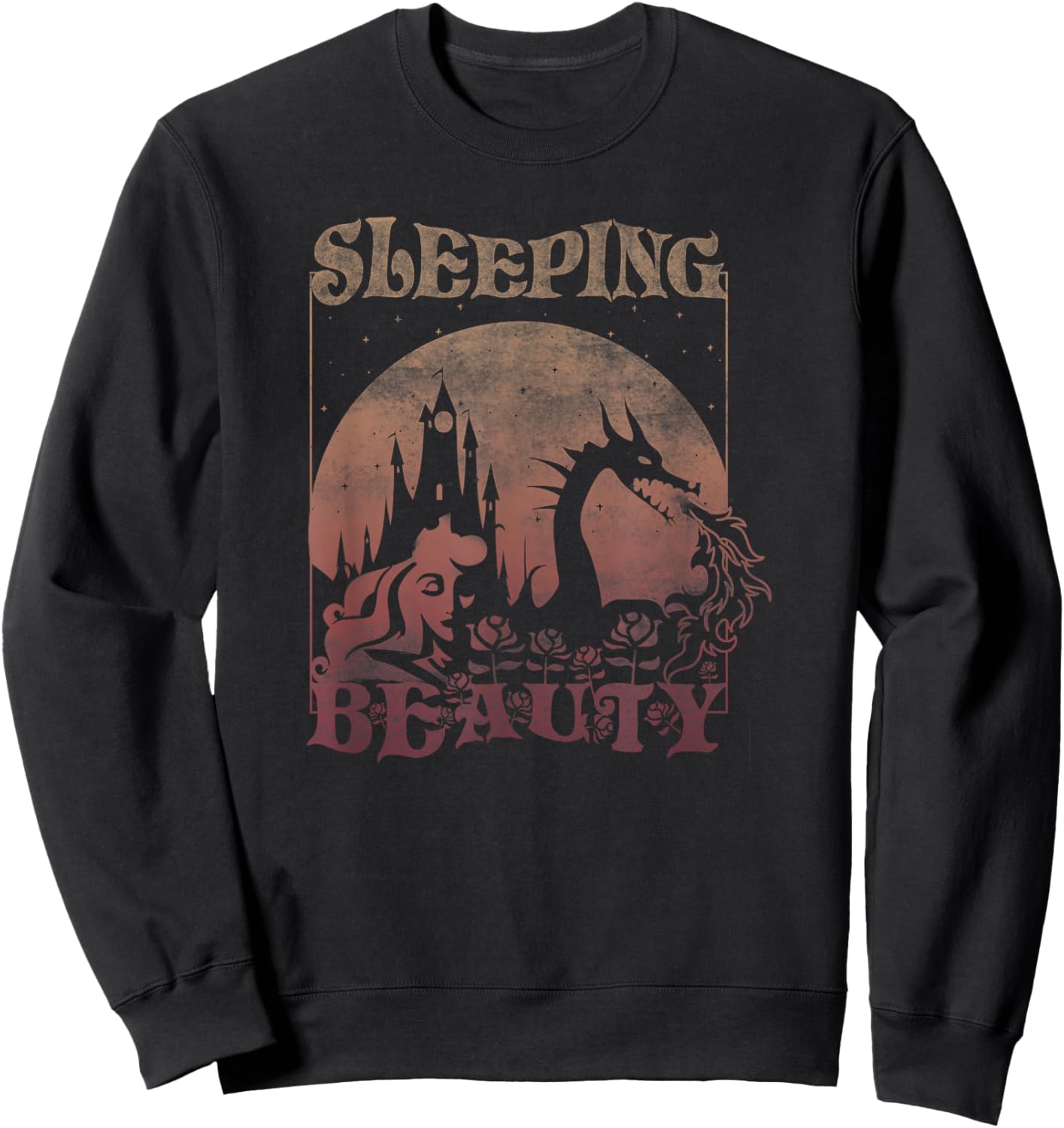 Disney Sleeping Beauty Maleficent Dragon Fire Poster Sweatshirt - Sweatshirt | Black