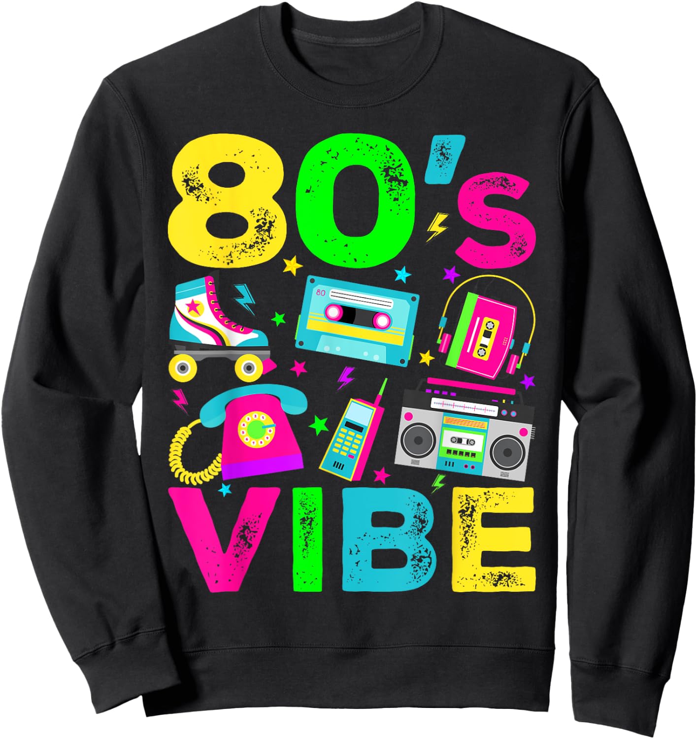 80s Vibe 1980s Vintage Style Eighties Retro Party Sweatshirt - Sweatshirt | Black