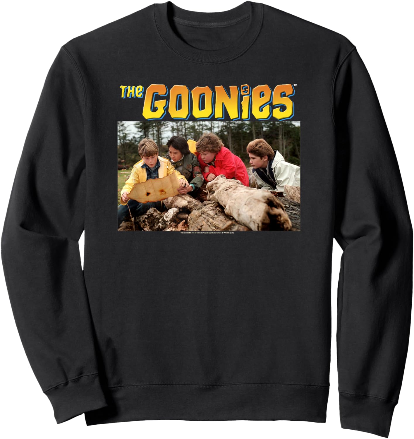 The Goonies Group Photo Logo Sweatshirt - Sweatshirt | Black