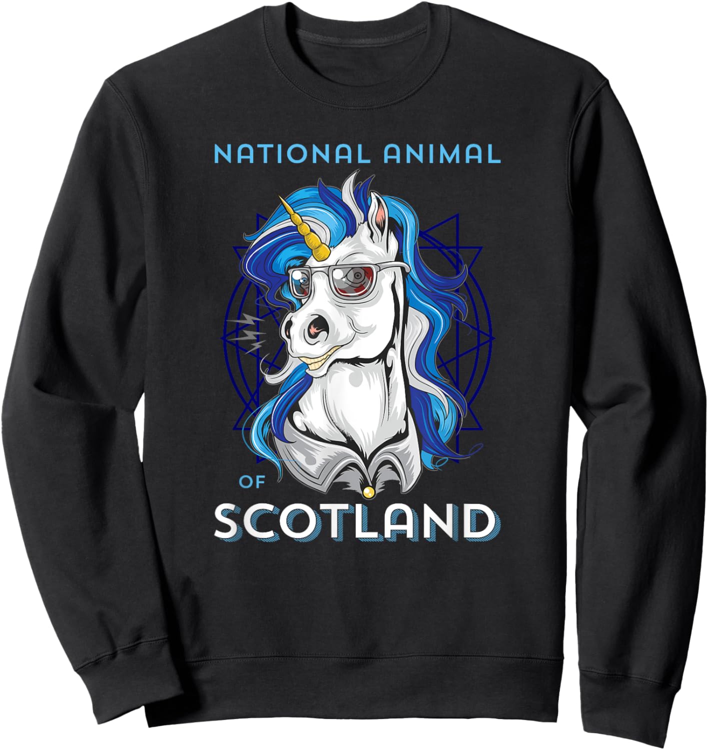 Scottish Unicorn Shirt Scotland Coat of Arms Rugby Sweatshirt - Sweatshirt | Black