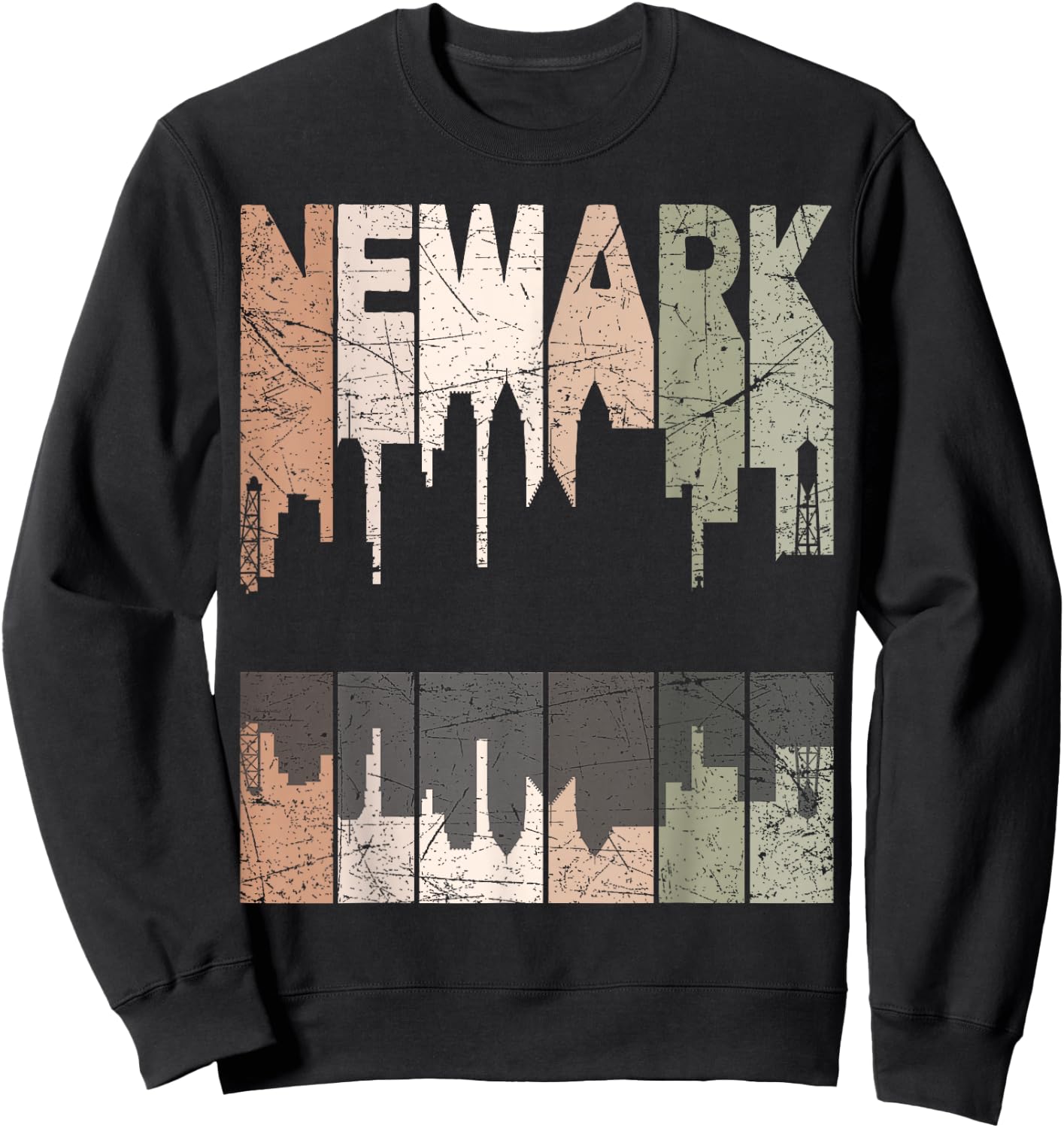 Newark Vintage Newark New Jersey Retro Newark Skyline Sweatshirt - Sweatshirt | Black
