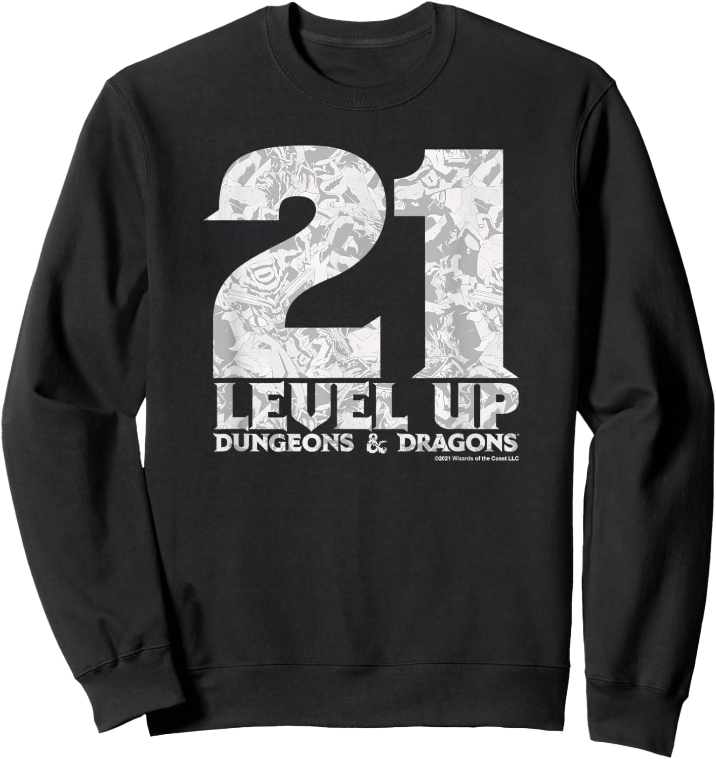 Dungeons & Dragons Birthday Level Up Twenty One Sweatshirt - Sweatshirt | Black