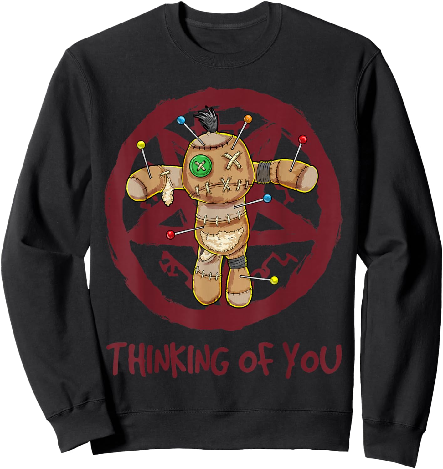 Voodoo Doll Thinking of You Satanic Pastel Sweatshirt - Sweatshirt | Black