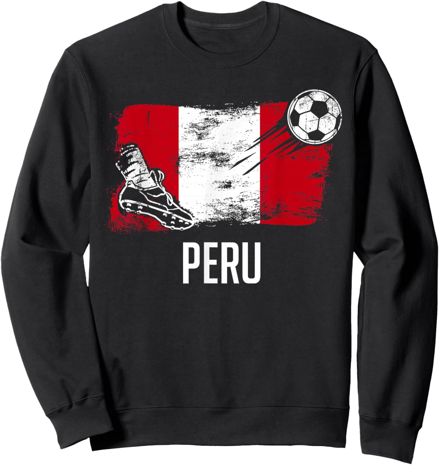 Peru Flag Jersey Peruvian Soccer Team Peruvian Sweatshirt - Sweatshirt | Black