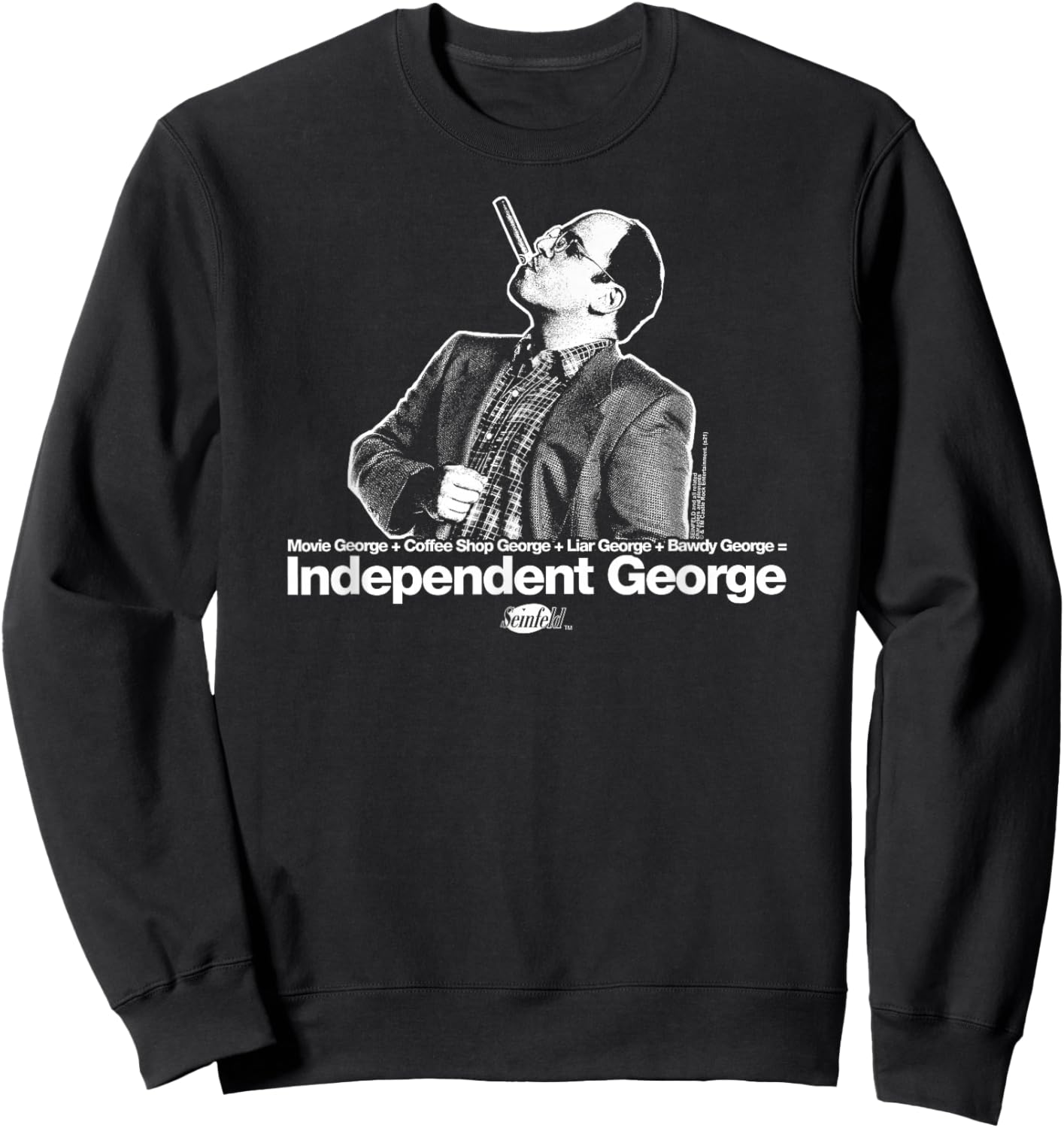 Seinfeld Independent George Silhouette Portrait 90's Sitcom Sweatshirt - Sweatshirt | Black