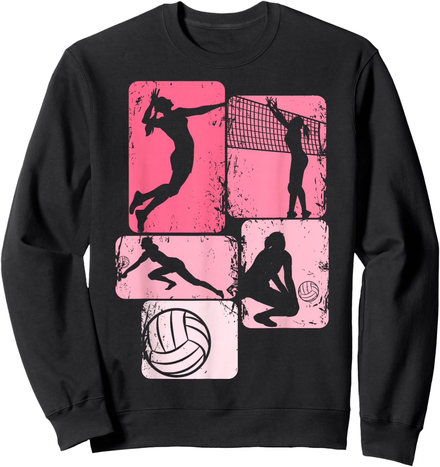 Volleyball Girls Women Youth Girl Player Sweatshirt - Sweatshirt | Black