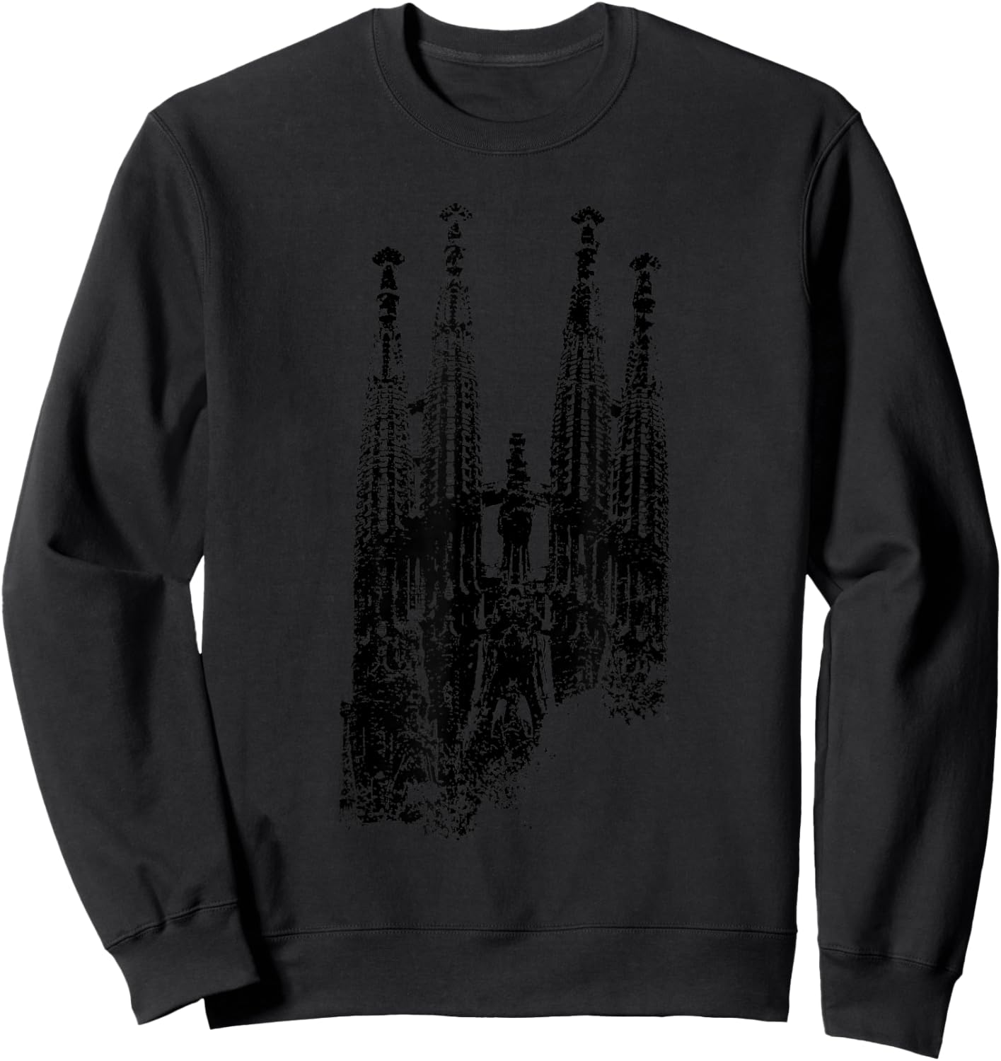 Sagrada Familia Vintage Skyline Spain Fan I Love Barcelona Sweatshirt - Sweatshirt | Black