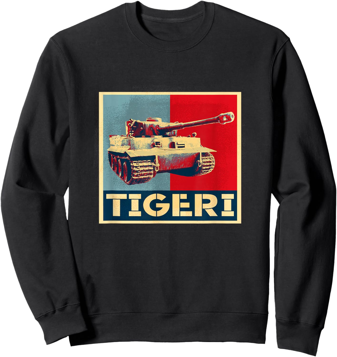 Tiger 1 Panzer VI Tank WW2 German Armored Vehicle AFV Art Sweatshirt - Sweatshirt | Black