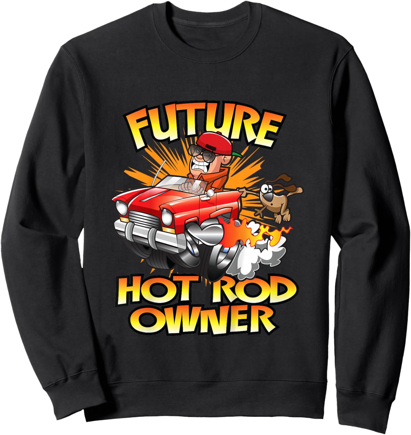 Hot Rod Classic Car Future Owner Kids Hot Rod Sweatshirt - Sweatshirt | Black