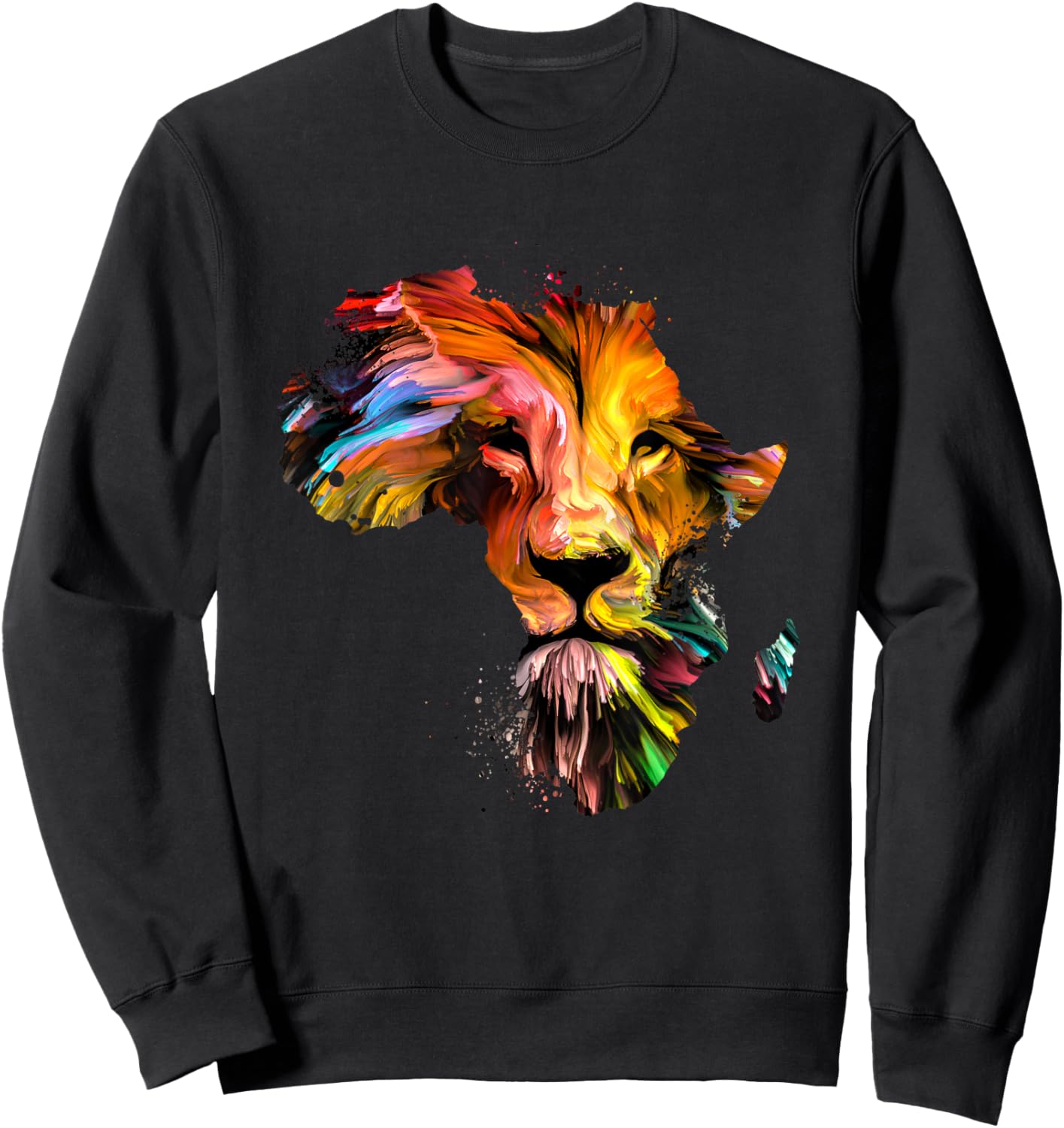 Vintage African Lion | Lion Face | Zoo Animal | Lion Sweatshirt - Sweatshirt | Black