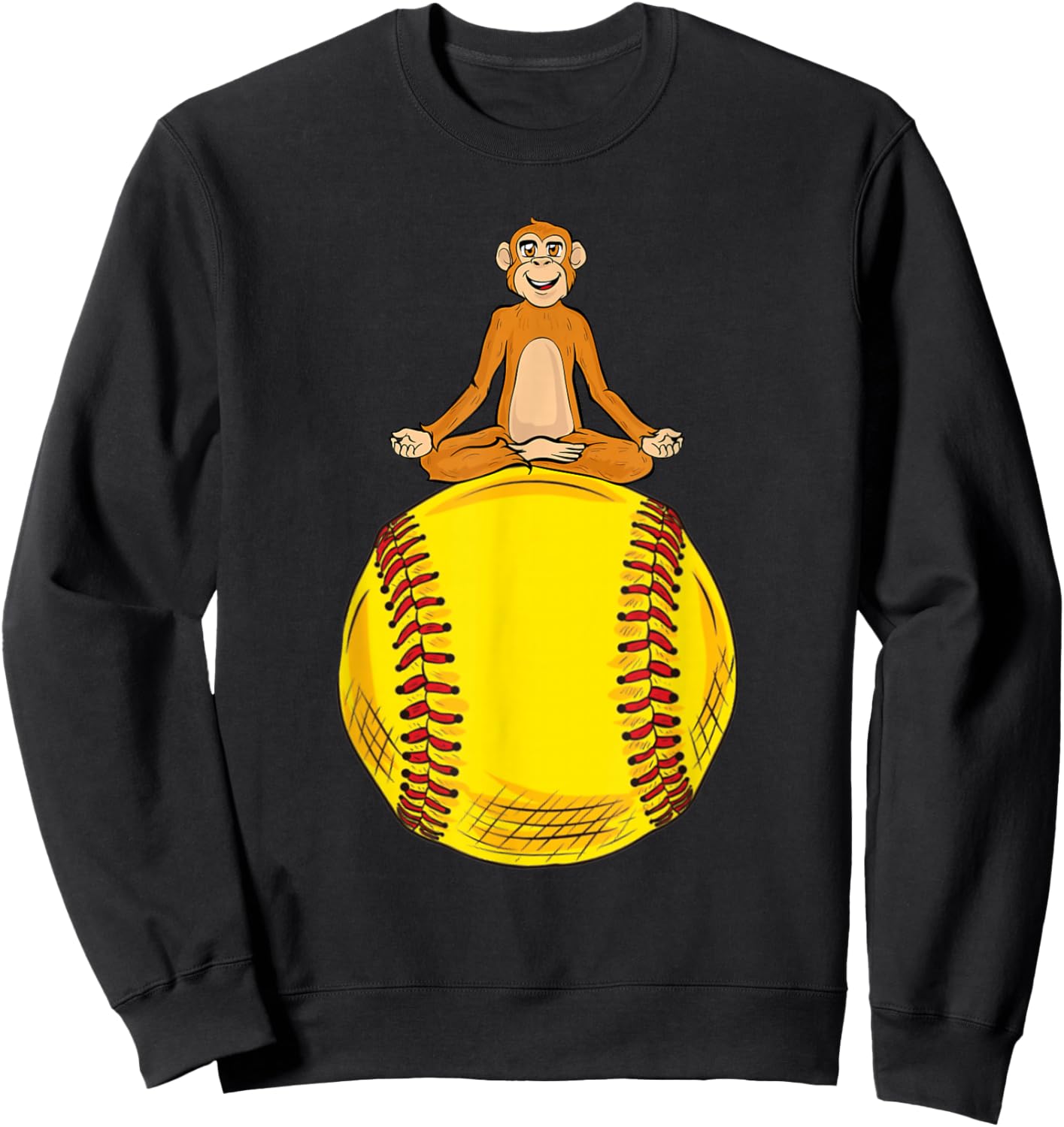 Fastpitch Monkey Funny Softball Sweatshirt - Sweatshirt | Black