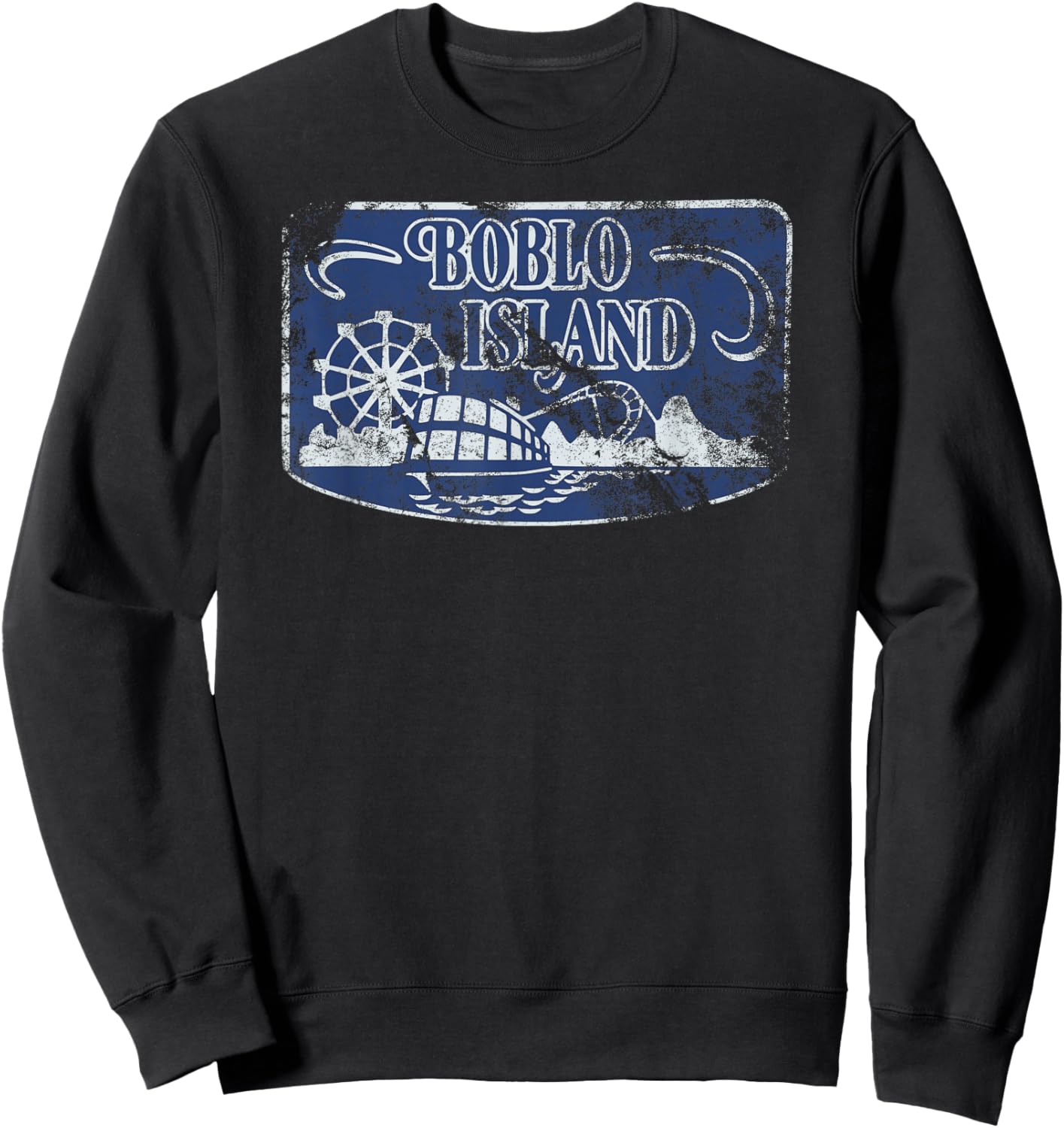Boblo Island - Detroit - Vintage Distressed Worn Look Sweatshirt - Sweatshirt | Black