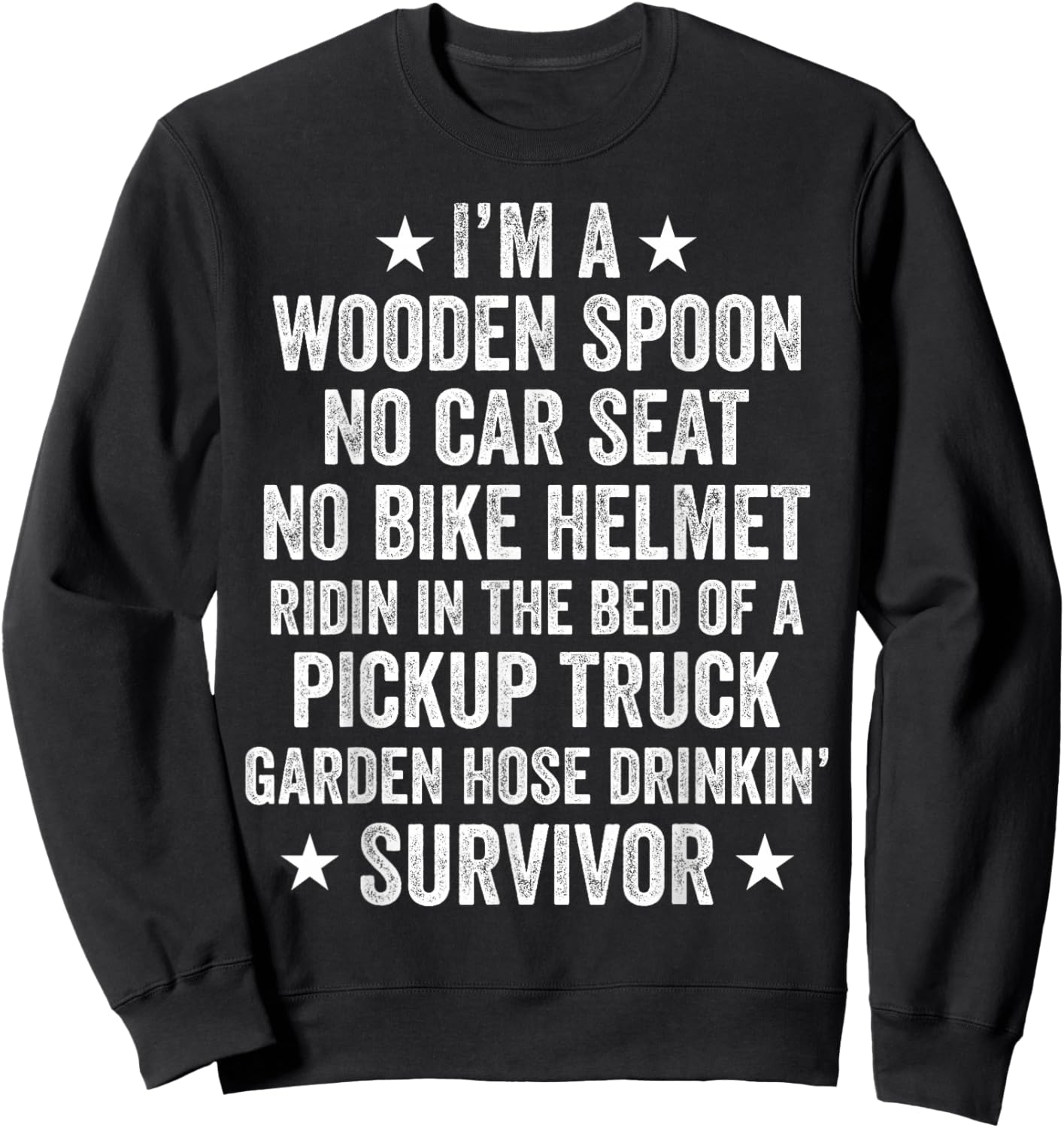 Funny Childhood I'm A Wooden Spoon Survivor Sweatshirt - Sweatshirt | Black