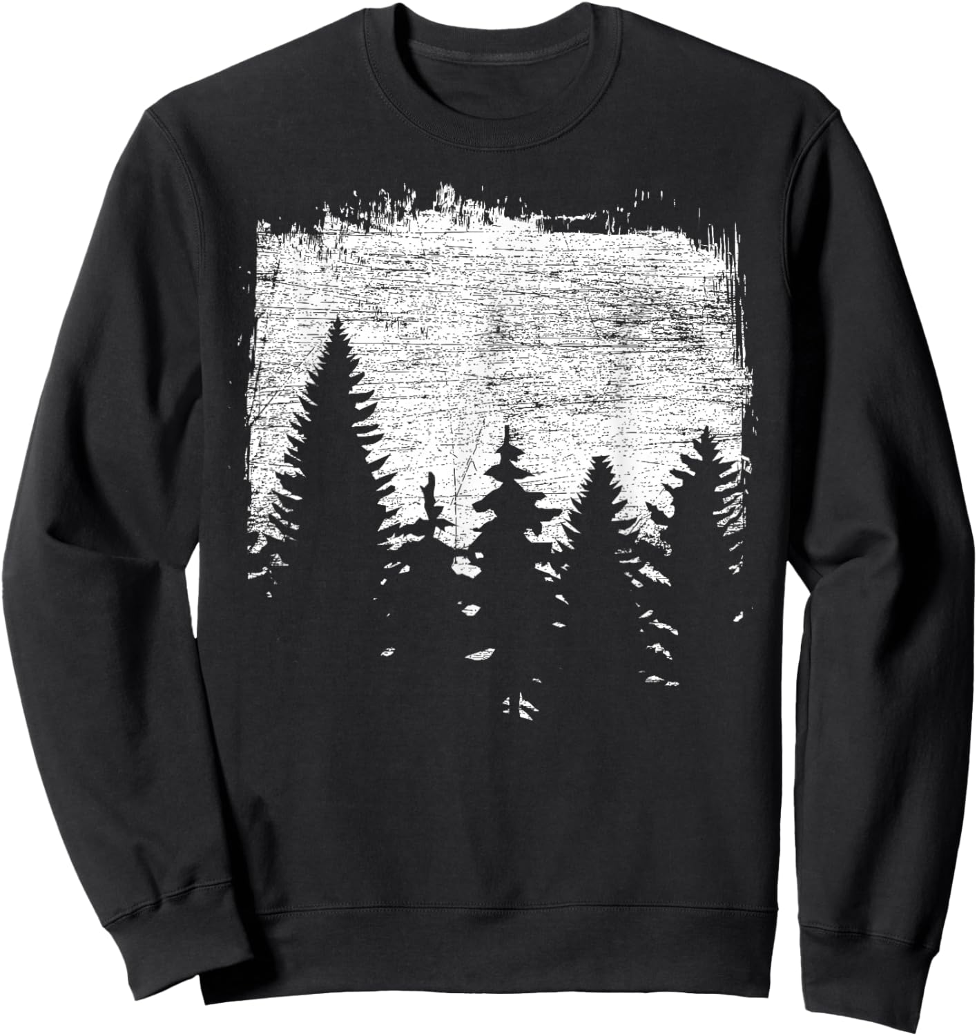 Nature Lovers Outdoor Forest Trees Vintage Nature Sweatshirt - Sweatshirt | Black