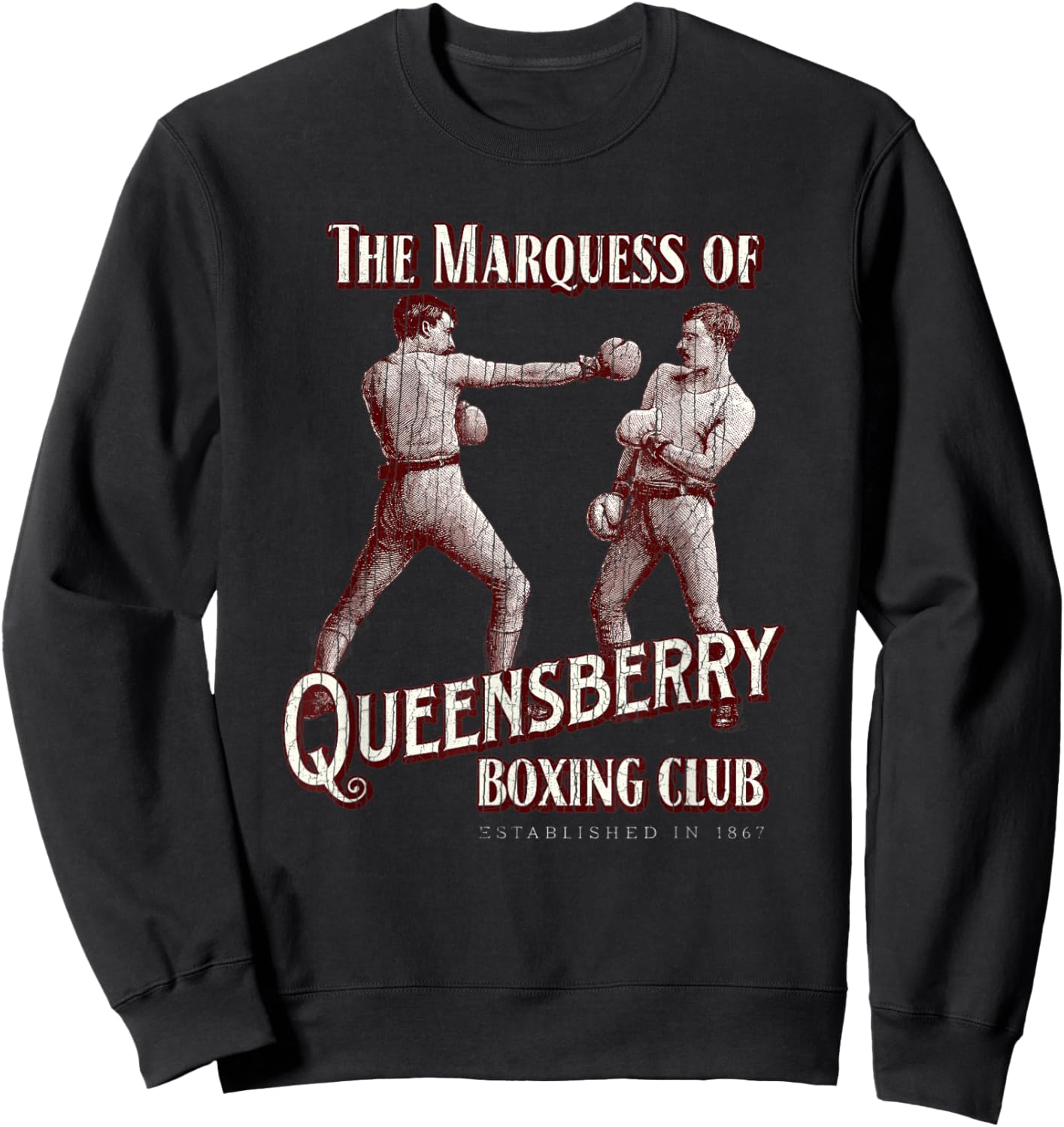 Marquess of Queensberry Boxing Club: Distressed Boxer Sweatshirt - Sweatshirt | Black