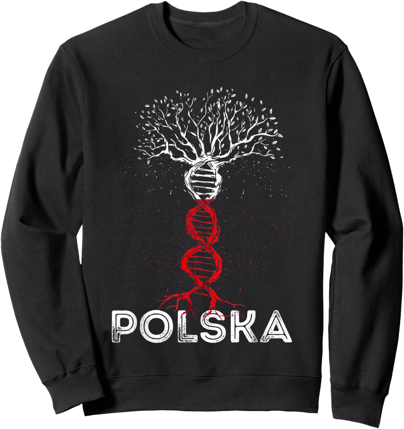 Polska DNA Tree Polish Roots Poland Flag Polish Pride Poland Sweatshirt - Sweatshirt | Black