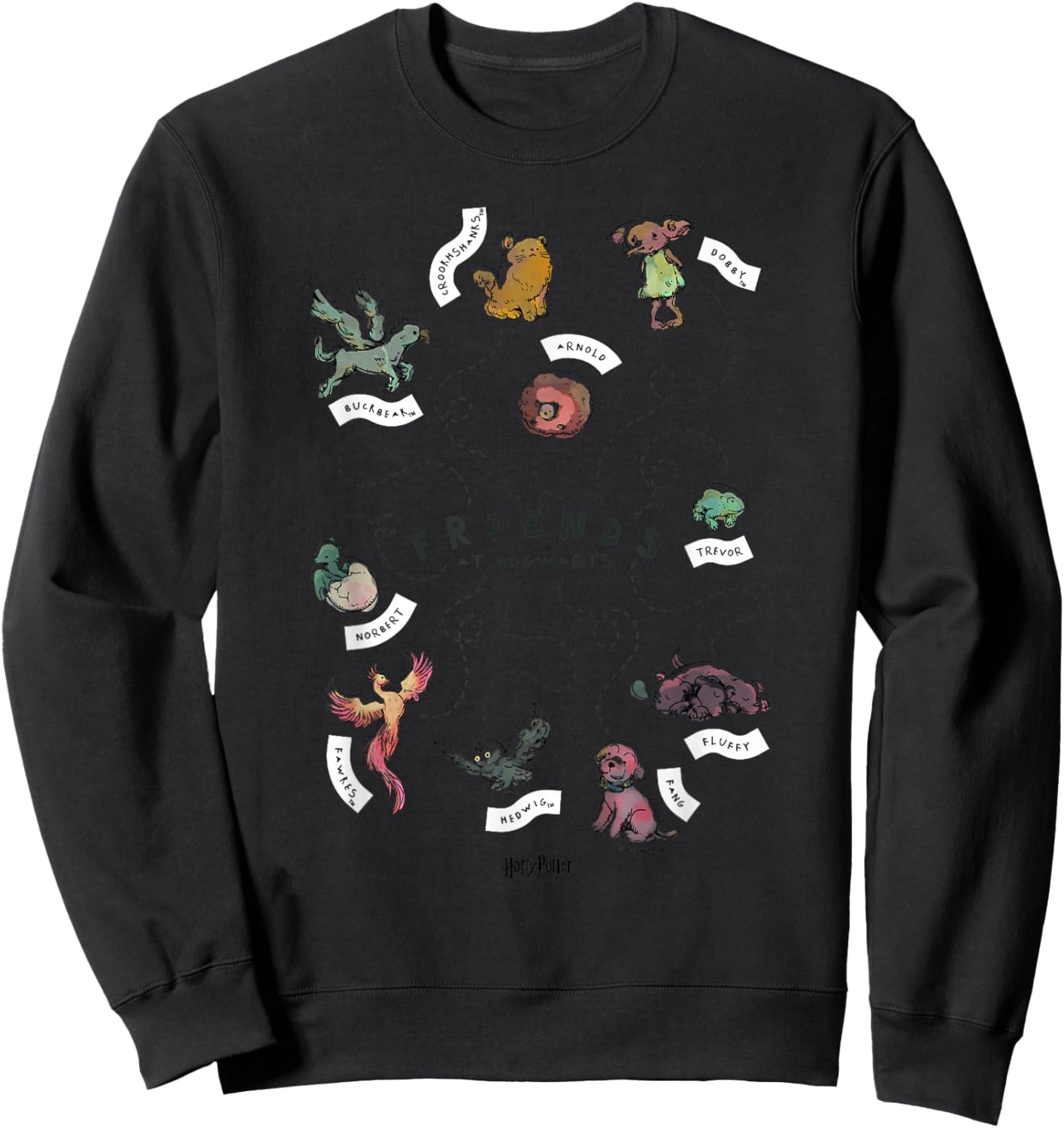 Harry Potter Deathly Hallows 2 Hogwarts Friend Group Sweatshirt - Sweatshirt | Black