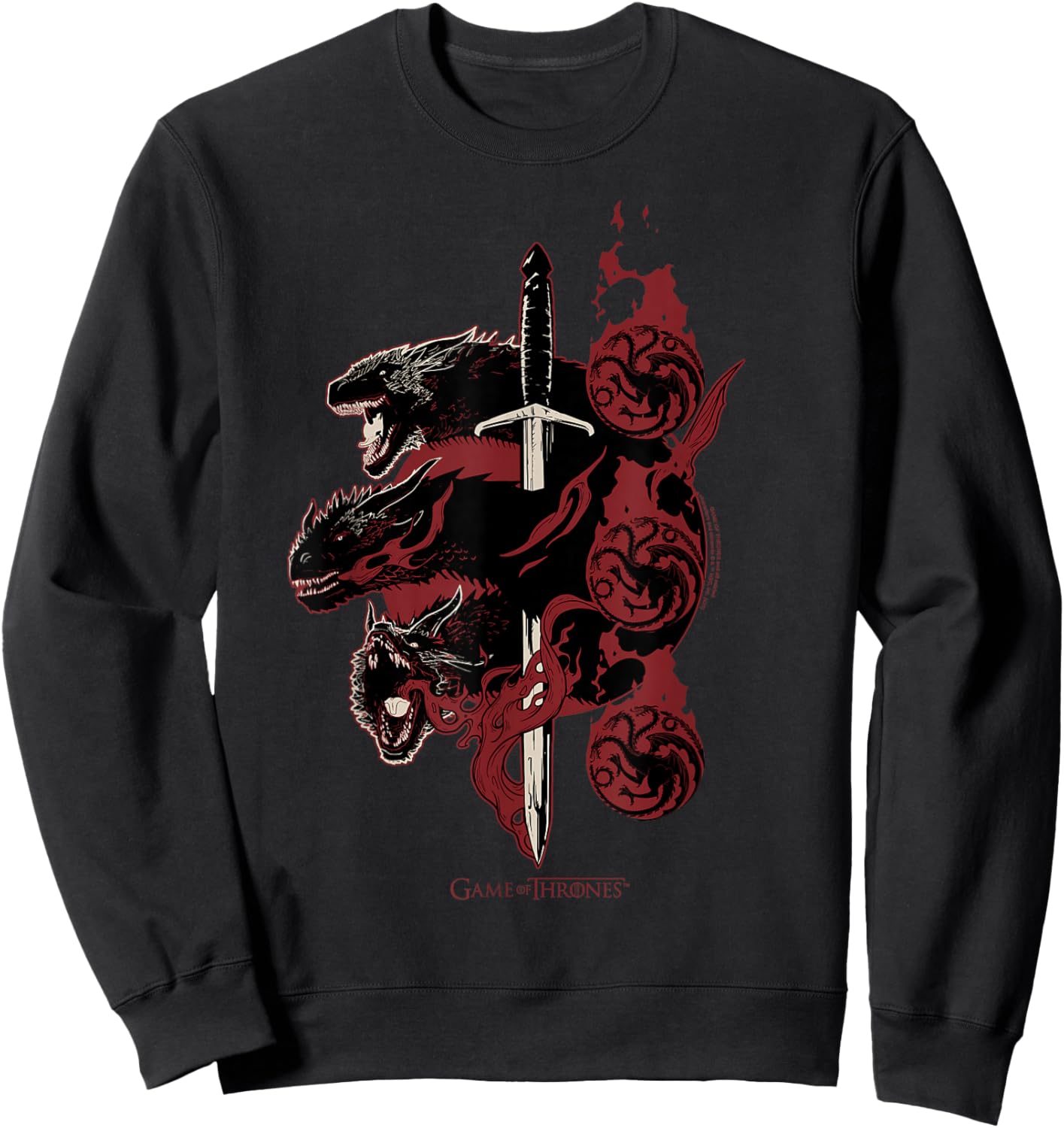 Game of Thrones Targaryen Dragons Small Sweatshirt - Sweatshirt | Black