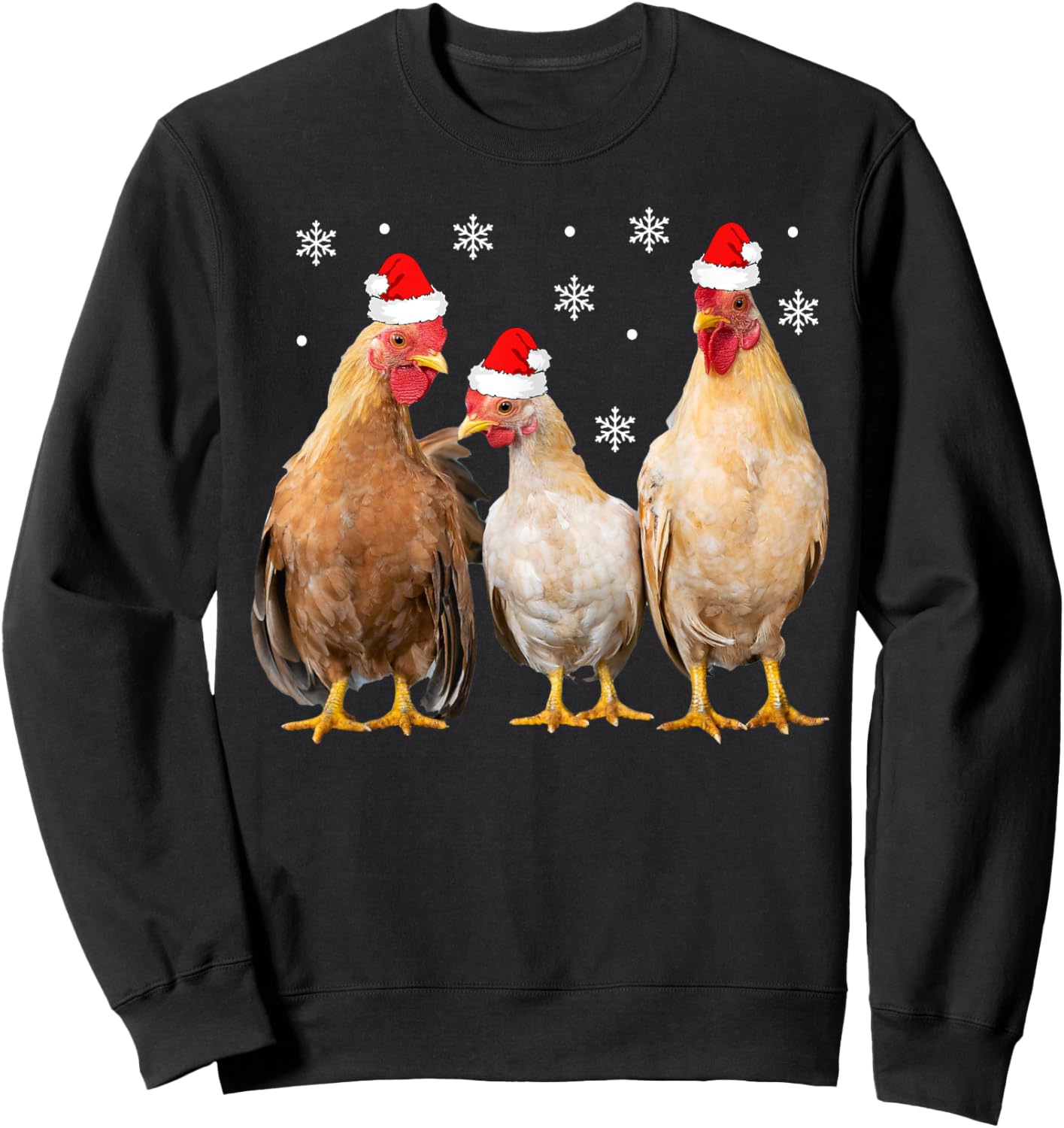 Christmas Chicken Shirt Kids Matching Family Chicken Pajamas Sweatshirt - Sweatshirt | Black