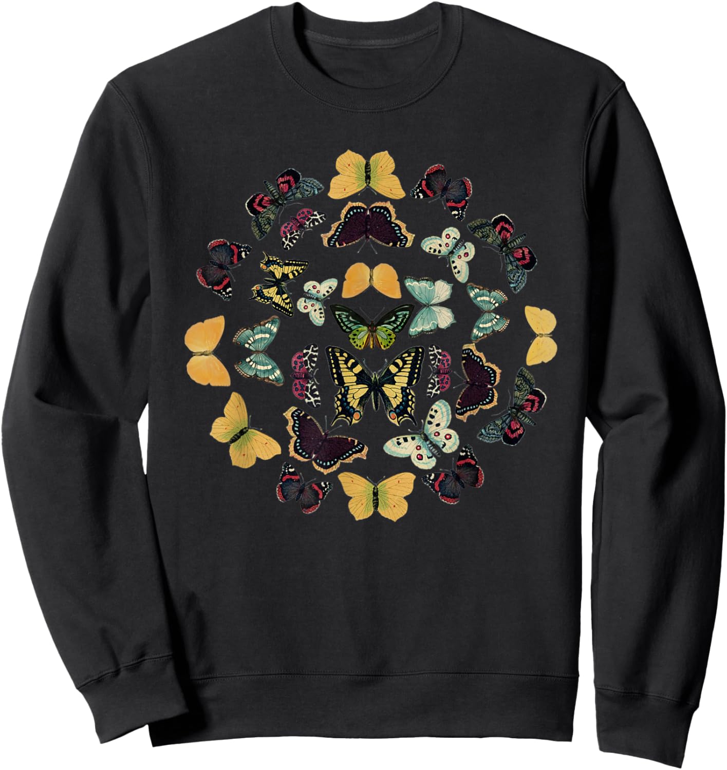 Vintage Butterfly and Moth , environmental Sweatshirt - Sweatshirt | Black